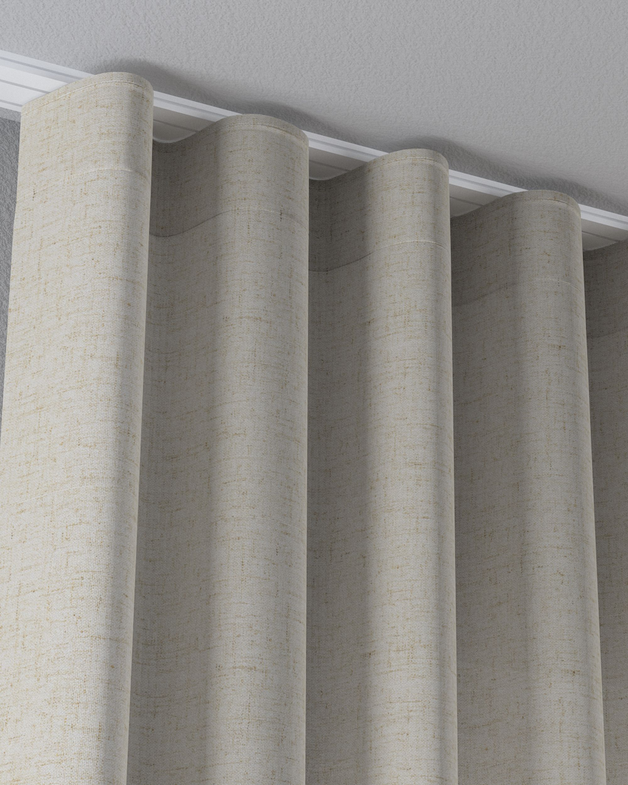 Wave net curtain colour beige fabric semi-sheer (hover)
