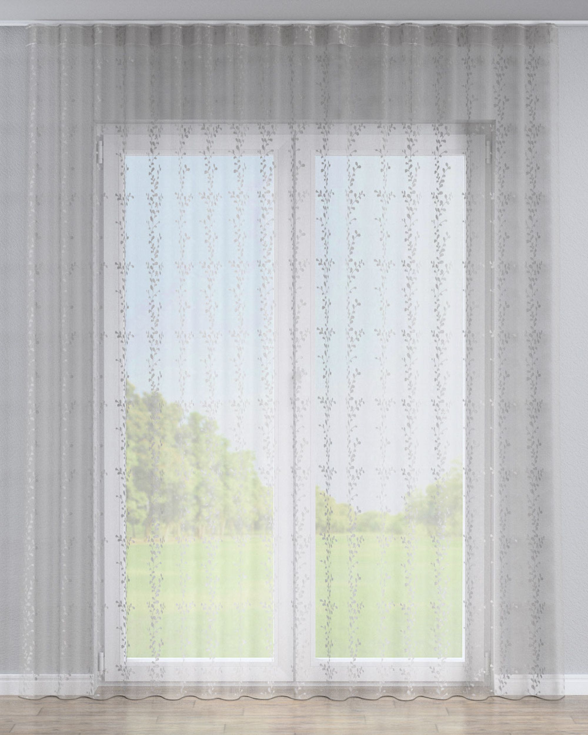 Wave net curtain colour cream fabric semi-sheer, structured