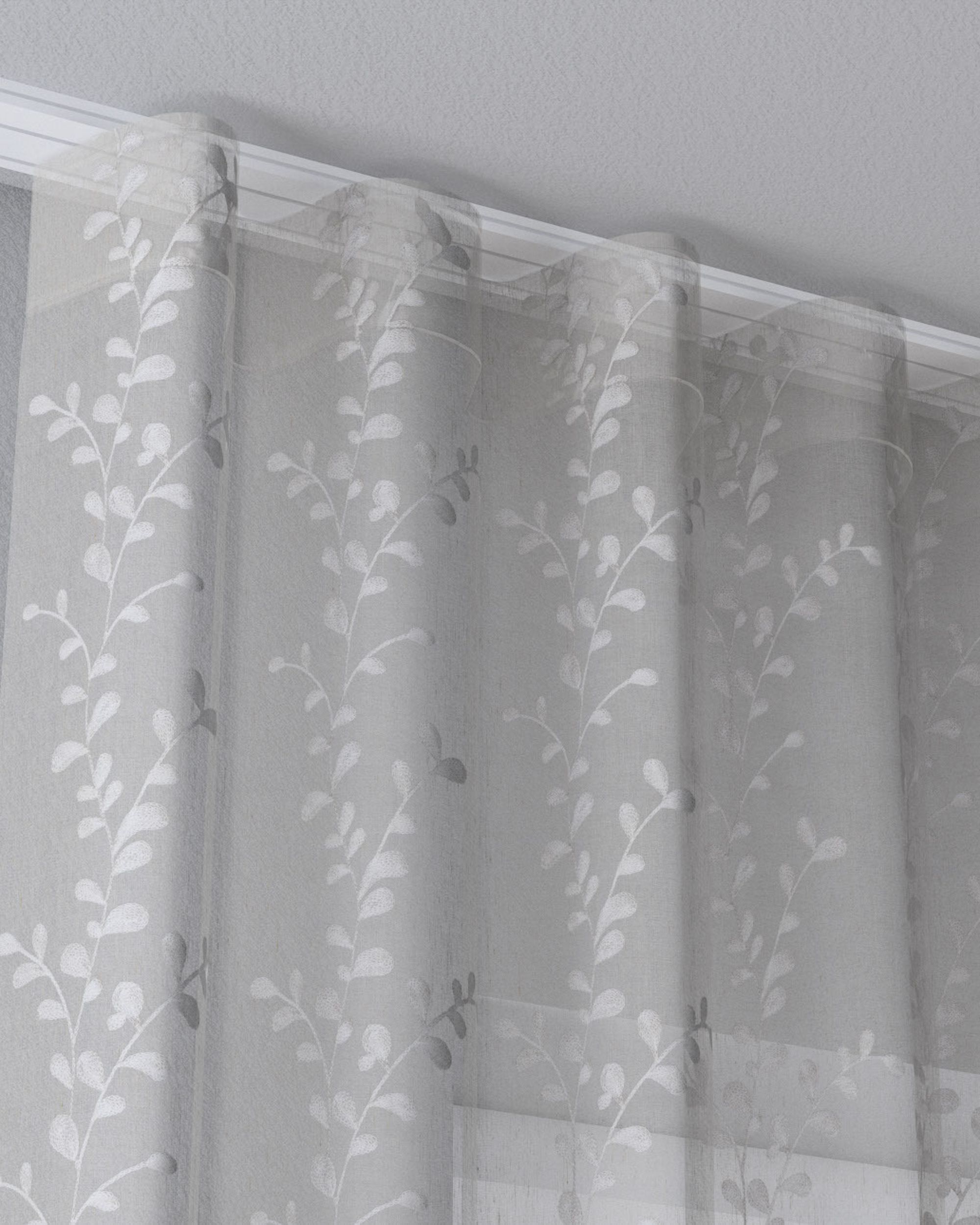 Wave net curtain colour cream fabric semi-sheer, structured (hover)