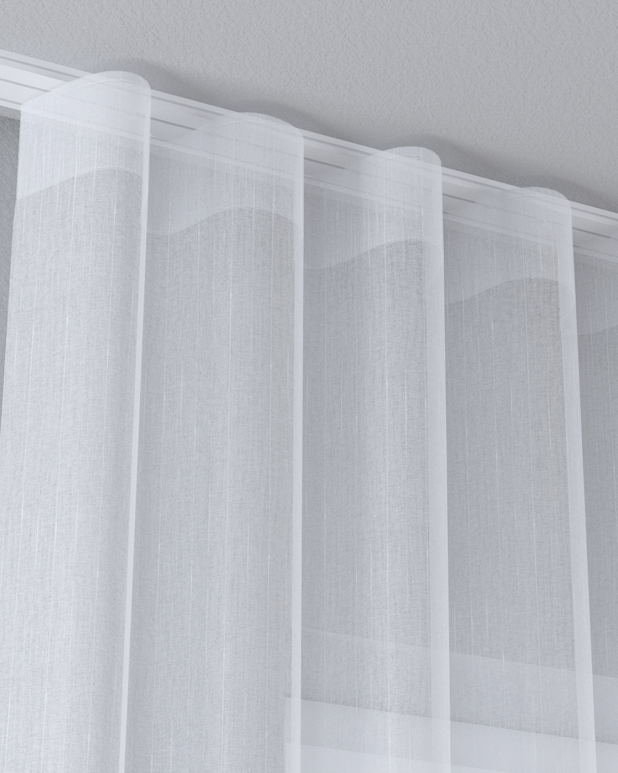 Wave net curtain colour cream fabric semi-sheer, structured, patterned (hover)