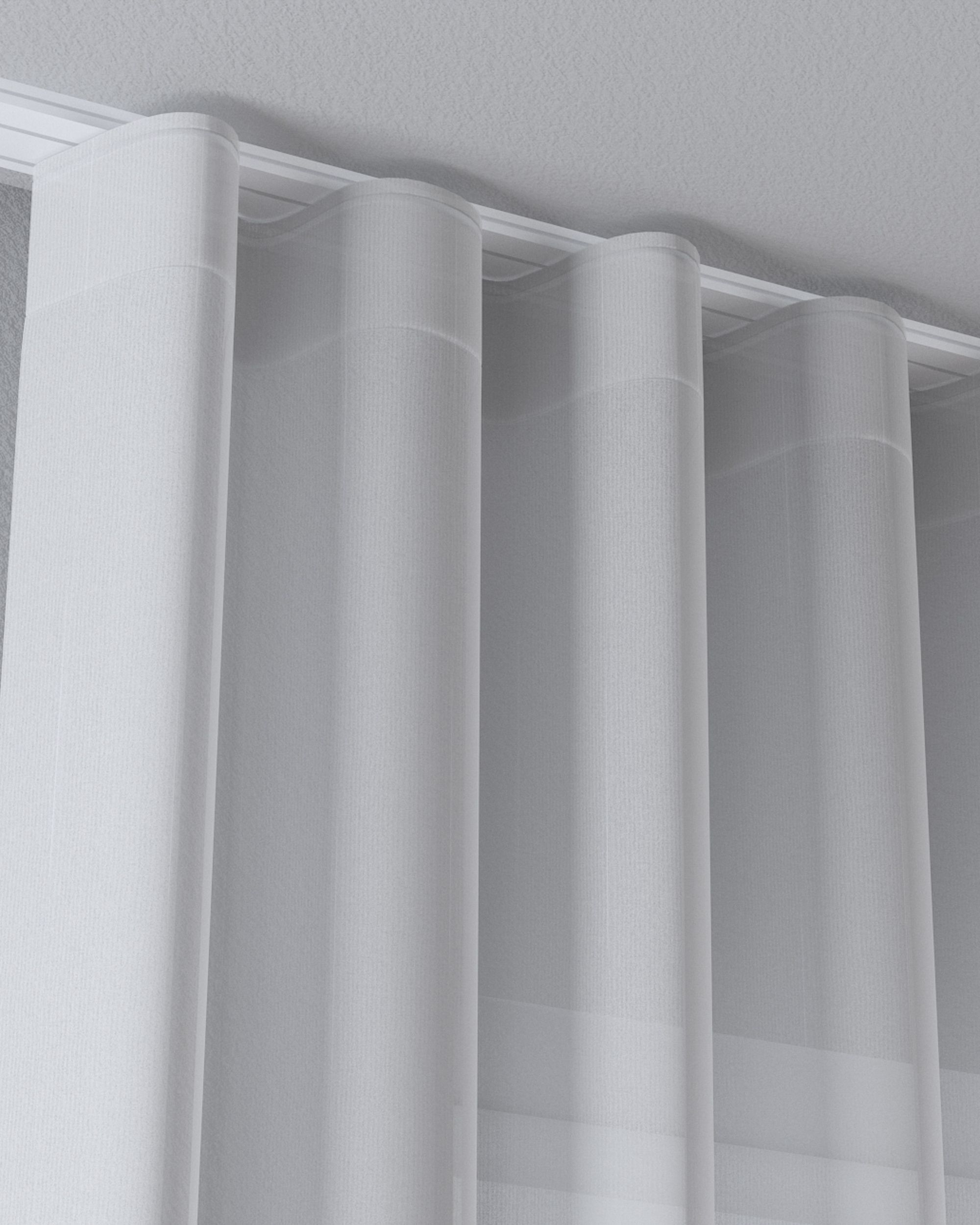 Wave net curtain colour cream fabric semi-sheer, structured, patterned (hover)