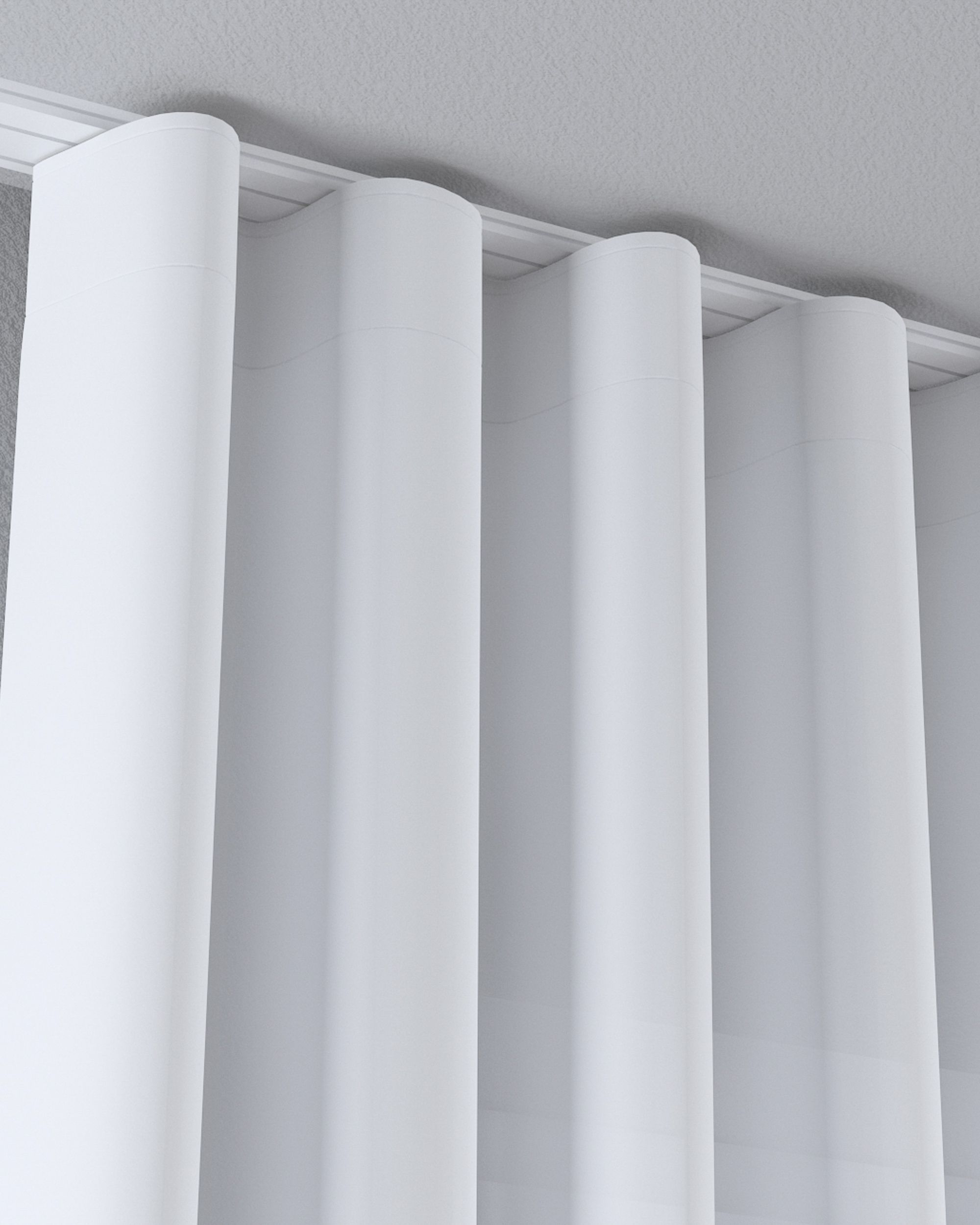 Wave net curtain colour white fabric semi-sheer, structured (hover)