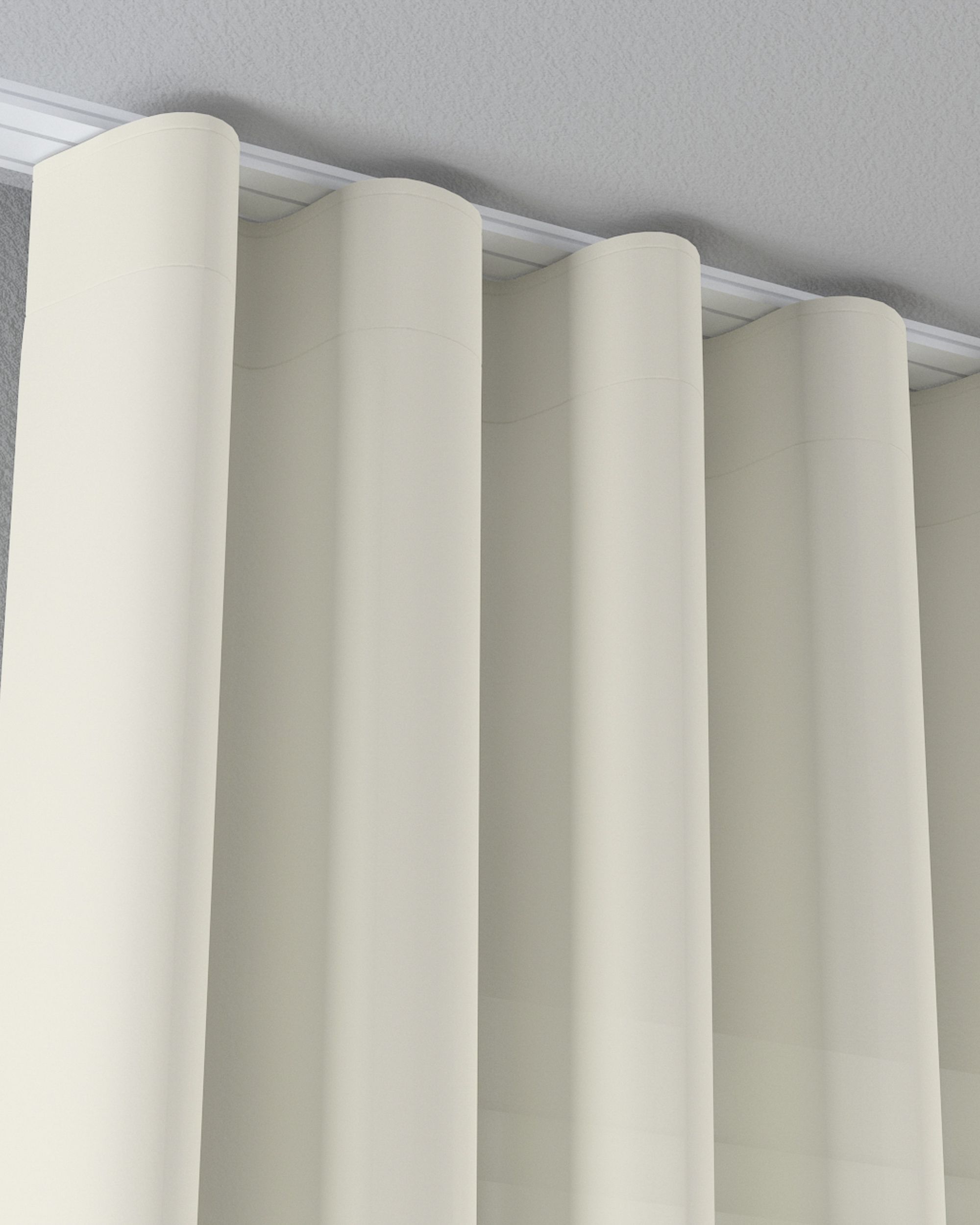 Wave net curtain colour cream fabric semi-sheer, structured (hover)