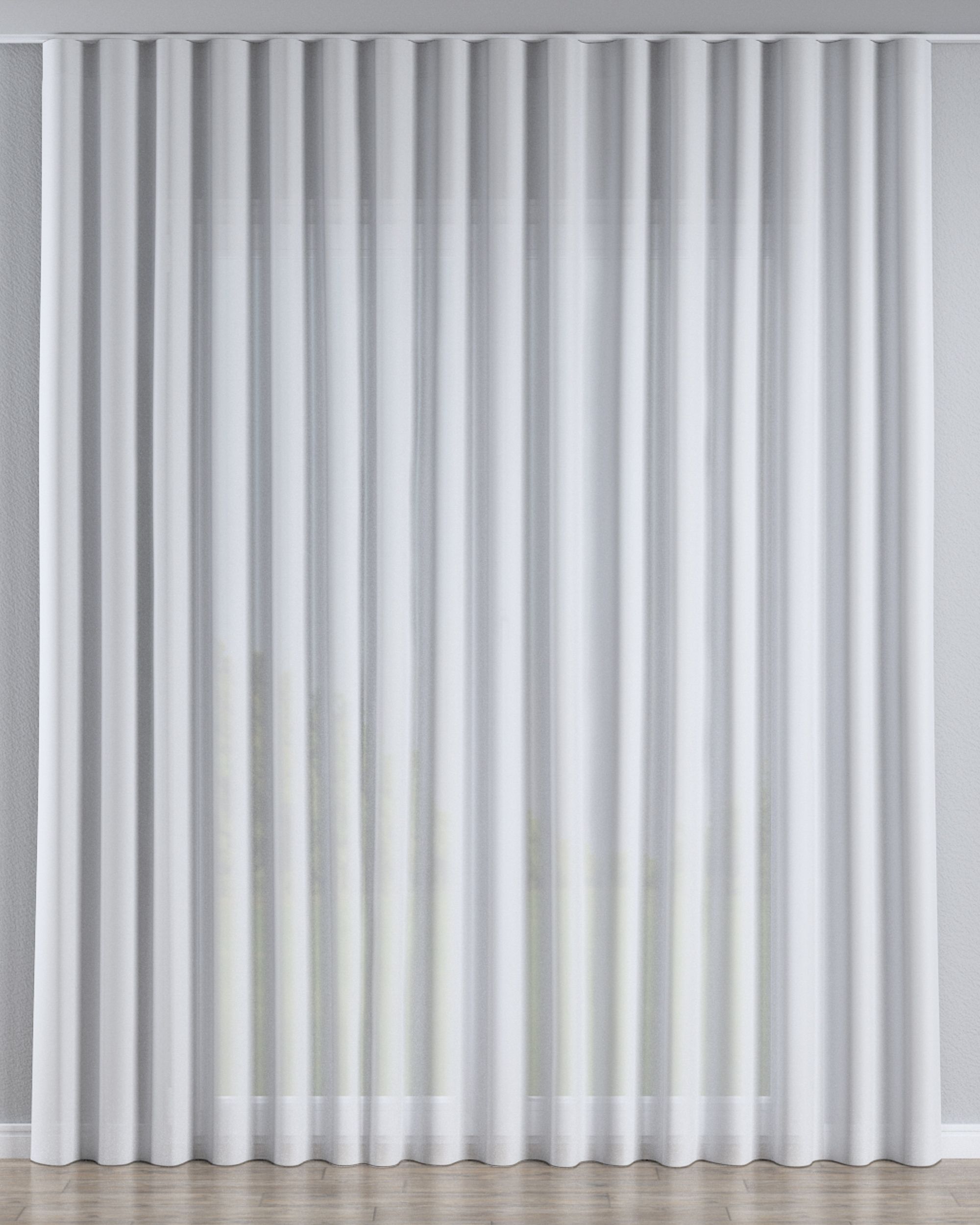 Wave net curtain colour white fabric semi-sheer, structured