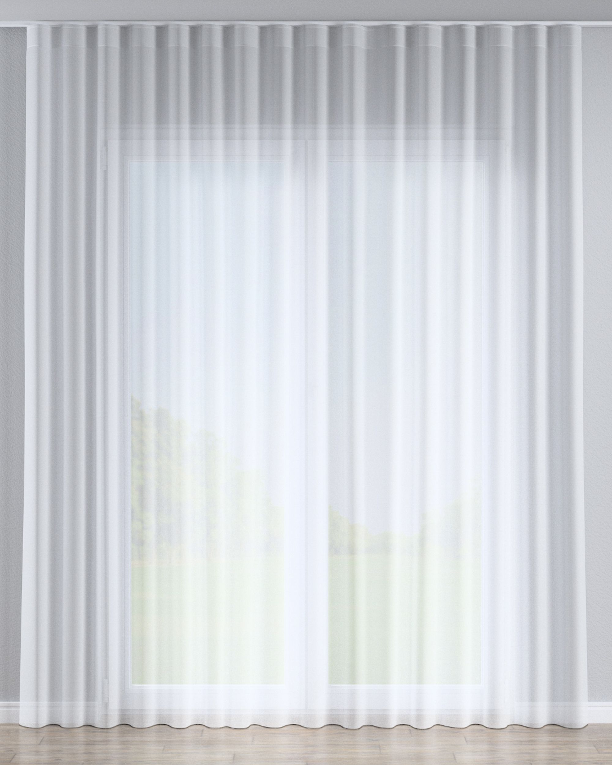 Wave net curtain colour white fabric semi-sheer, structured