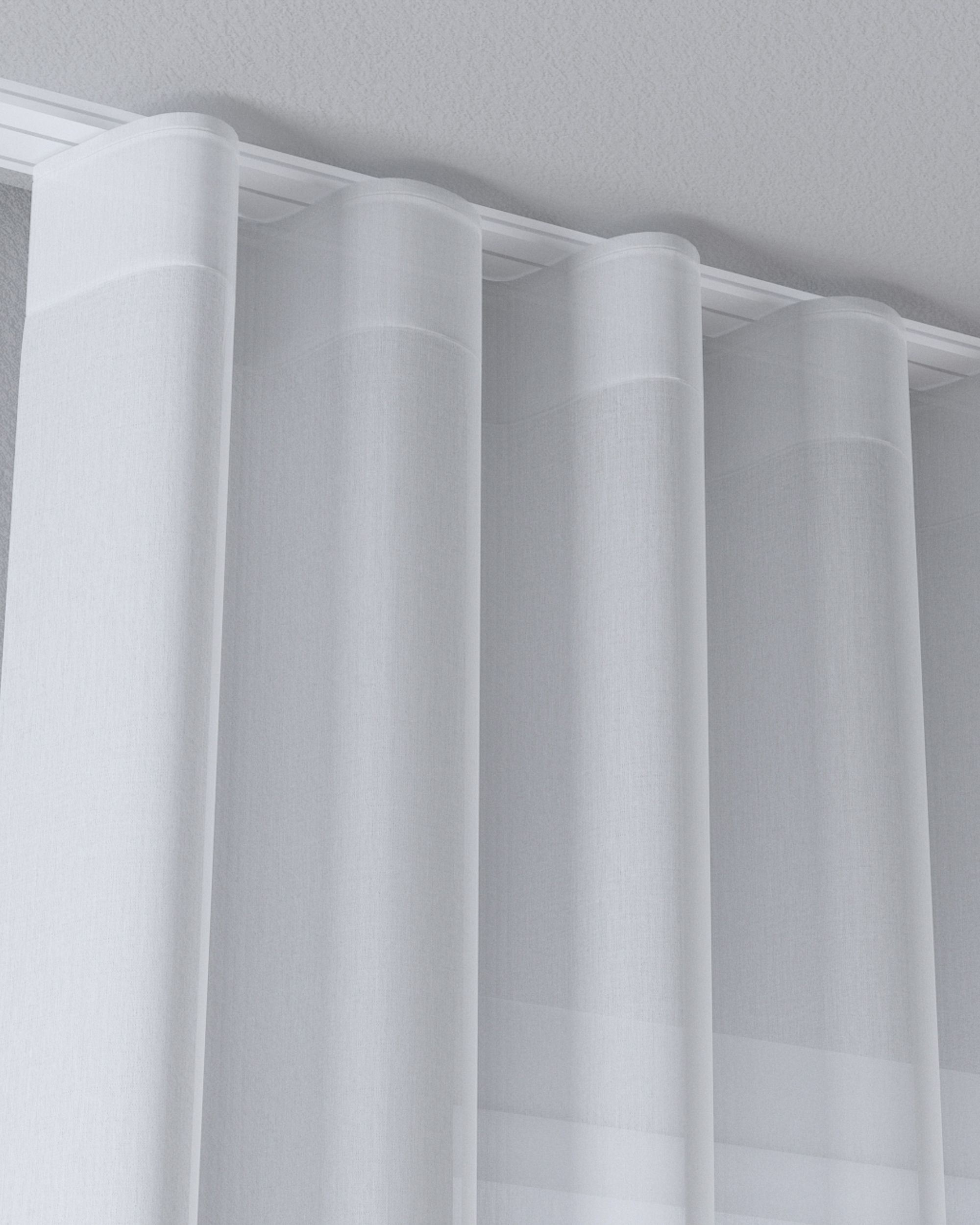 Wave net curtain colour white fabric semi-sheer, structured (hover)