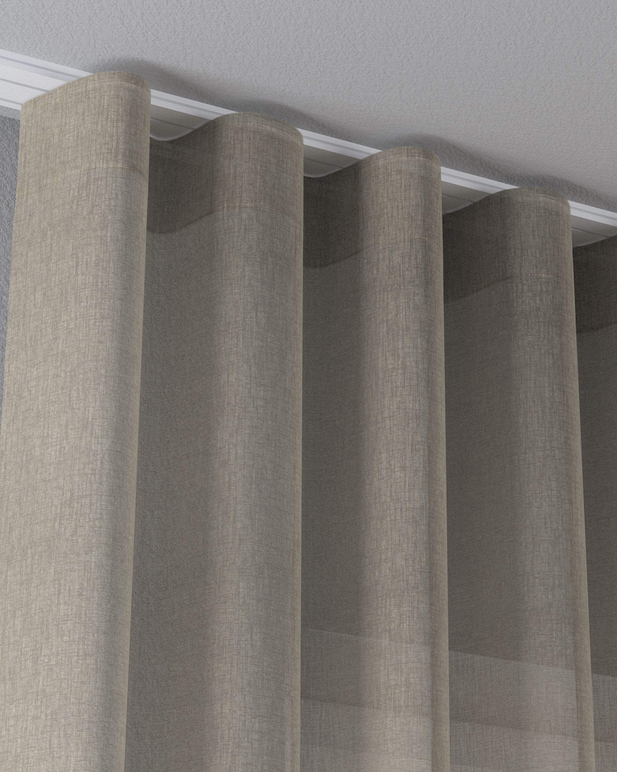 Wave net curtain colour beige fabric semi-sheer, structured (hover)