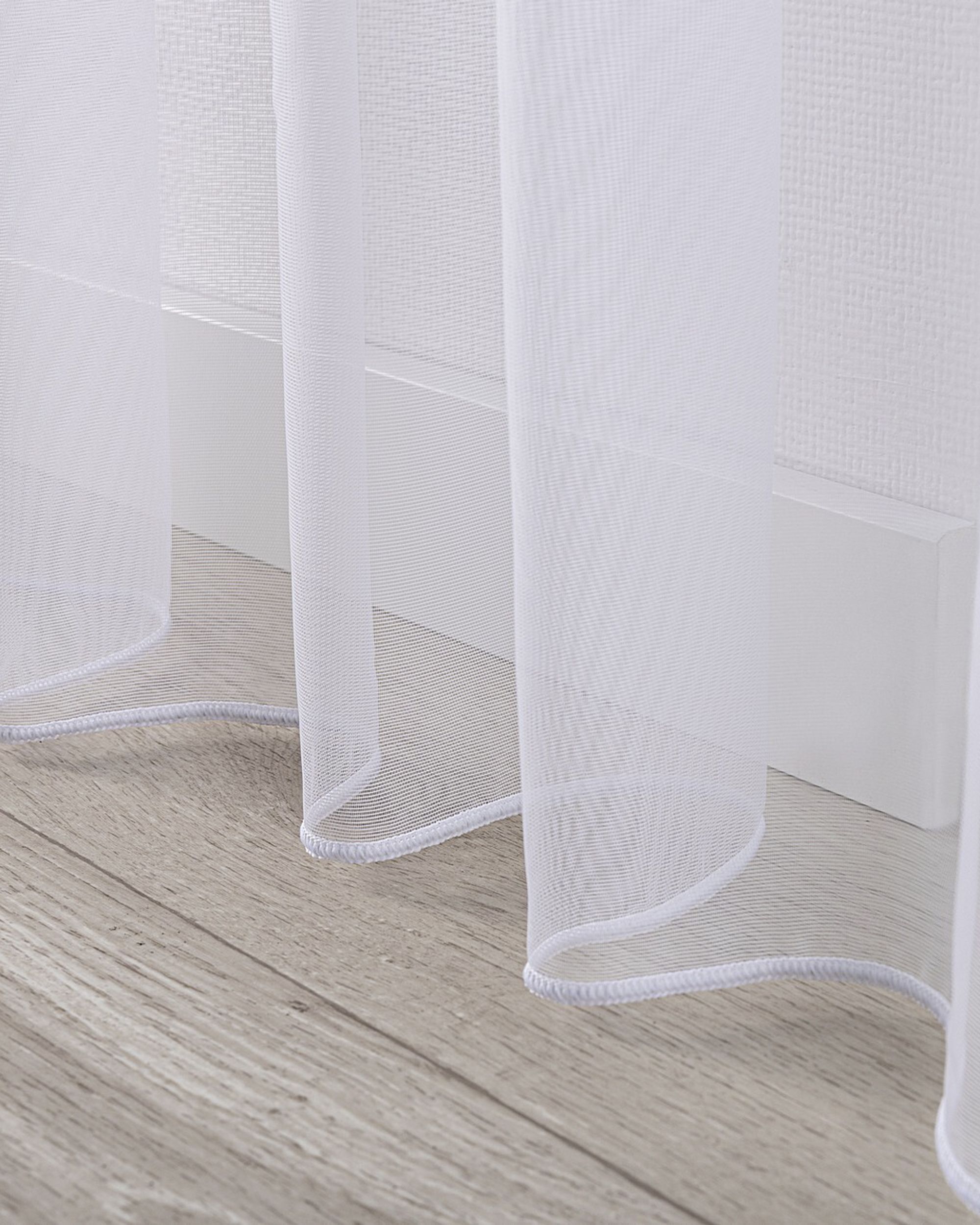 Wave net curtain colour white fabric semi-sheer (hover)