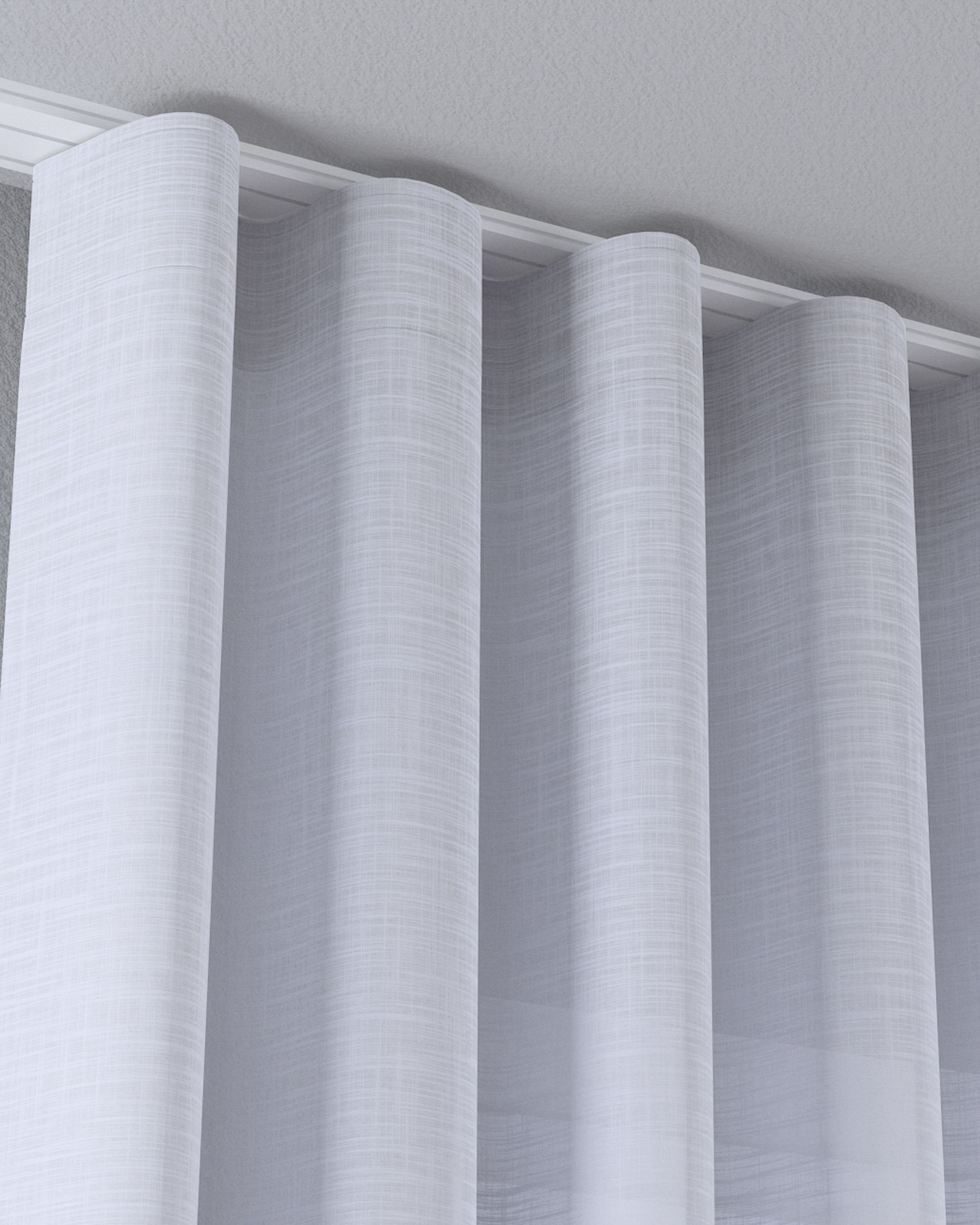 Wave net curtain colour white fabric semi-sheer, structured (hover)