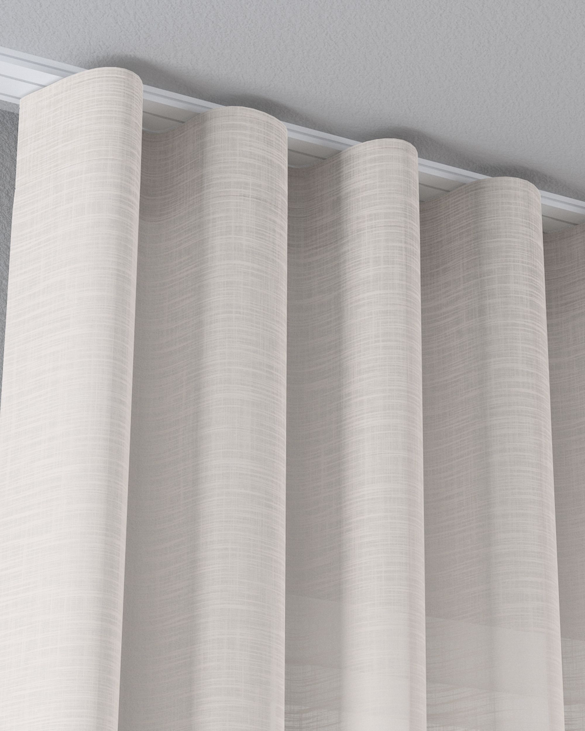 Wave net curtain colour cream fabric semi-sheer, structured (hover)