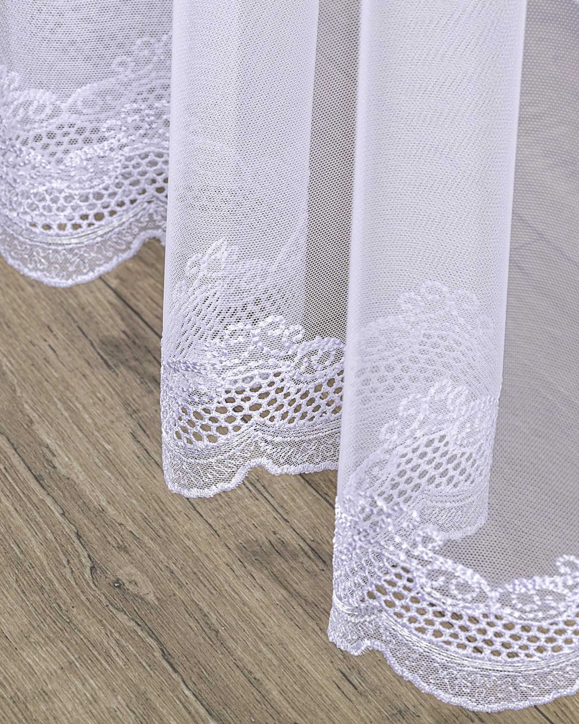 Wave net curtain colour white fabric semi-sheer, structured, patterned (hover)