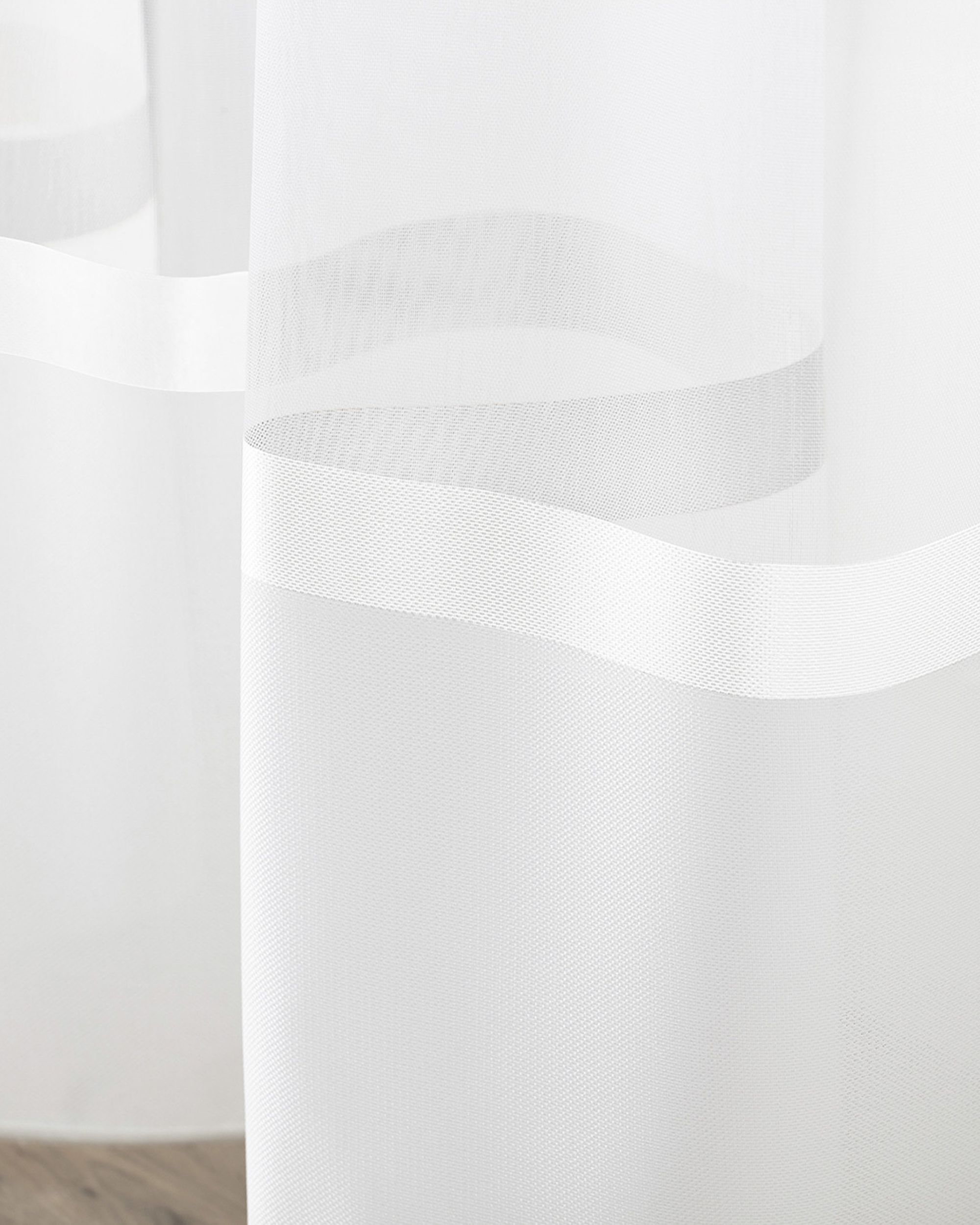 Wave net curtain colour white fabric semi-sheer (hover)