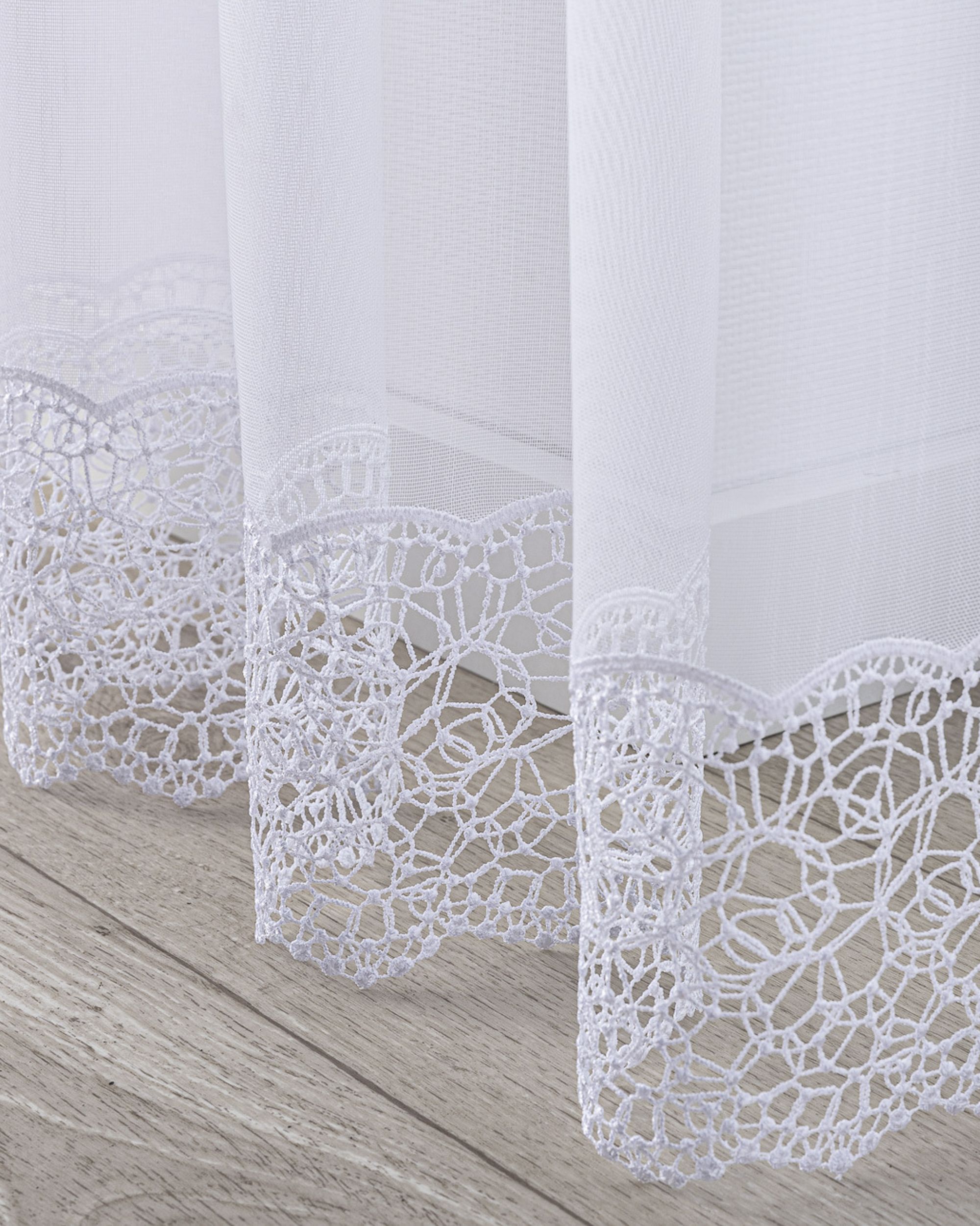 Wave net curtain colour white fabric semi-sheer, structured, patterned (hover)