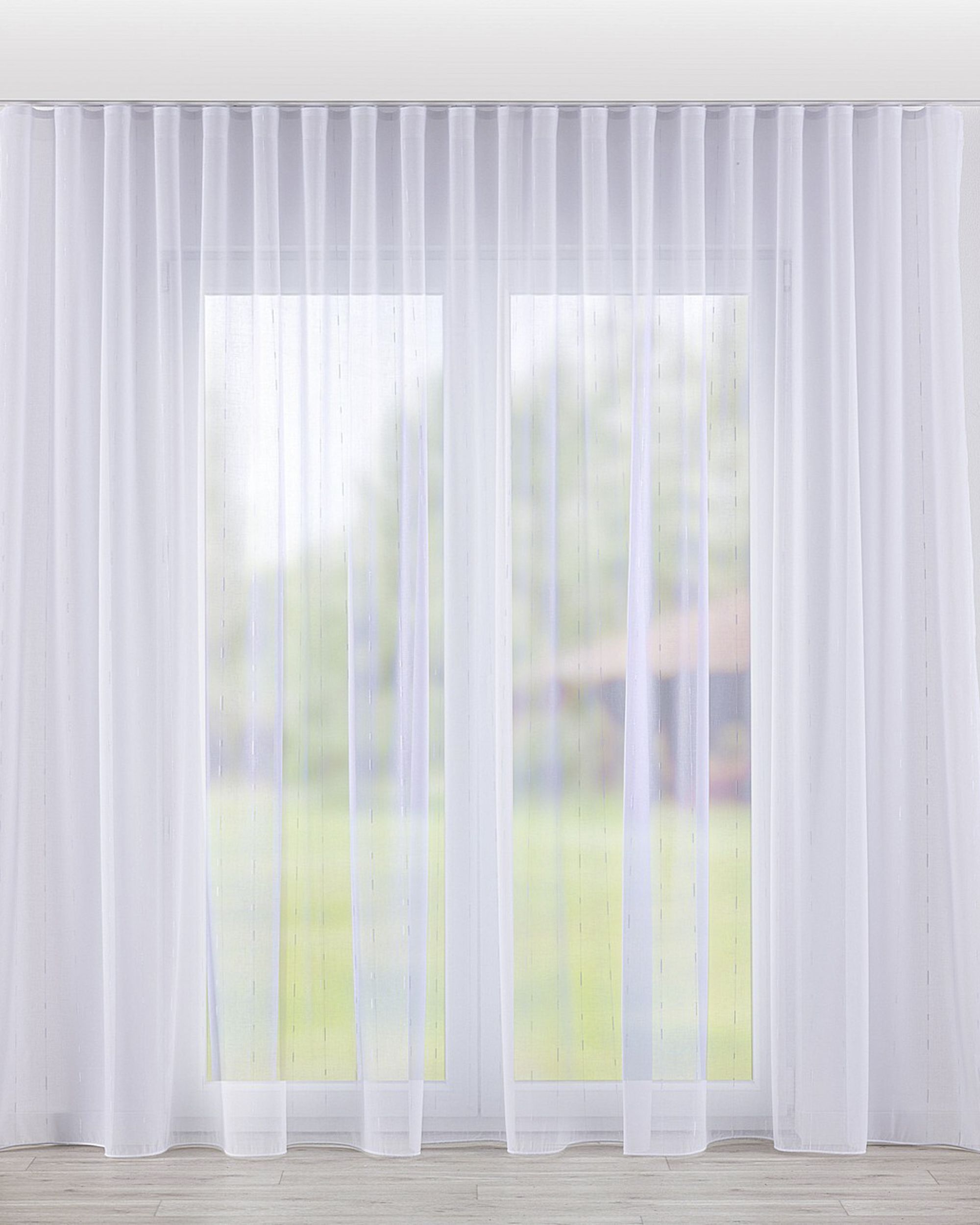 Wave net curtain colour white fabric semi-sheer, structured, patterned