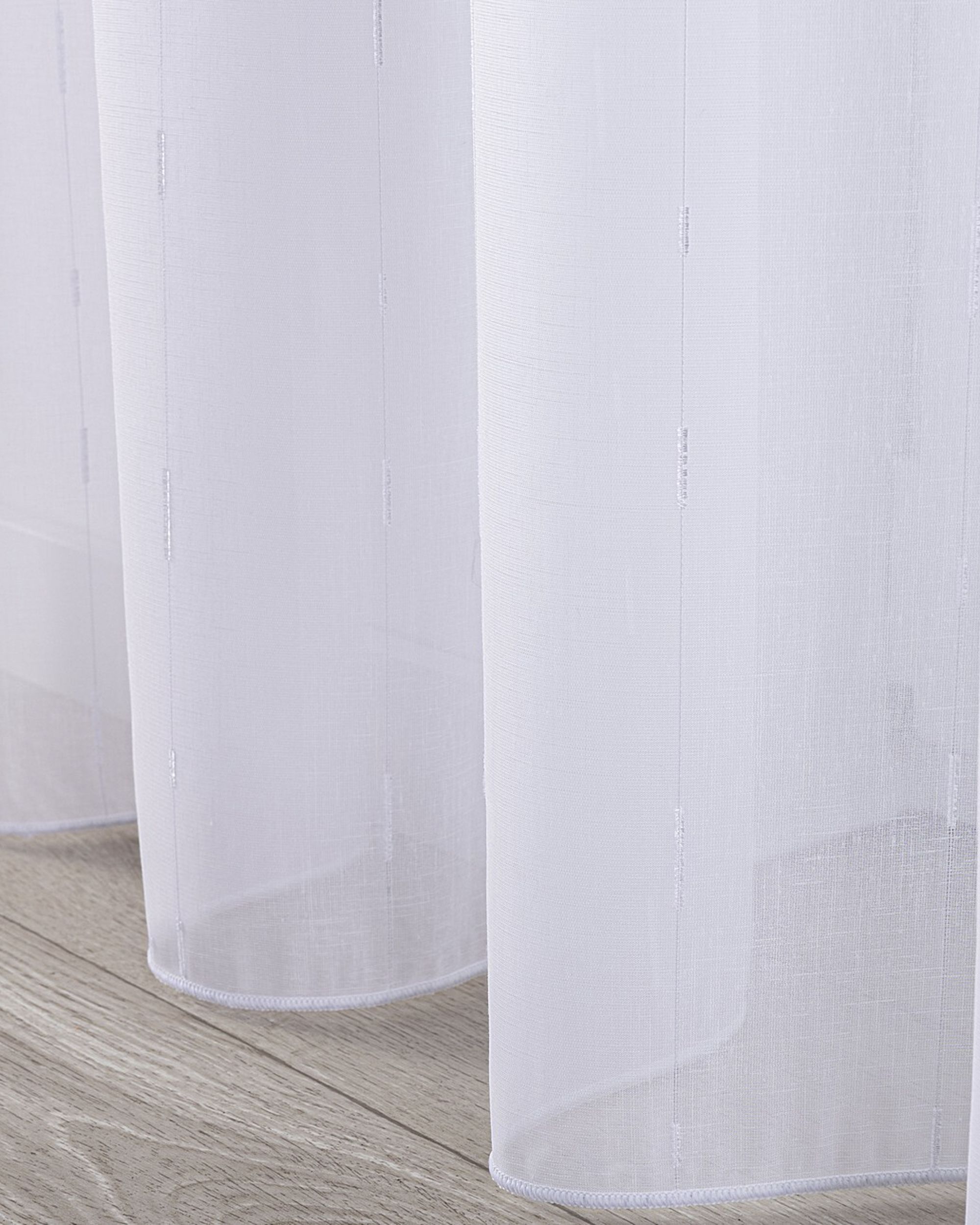 Wave net curtain colour white fabric semi-sheer, structured, patterned (hover)