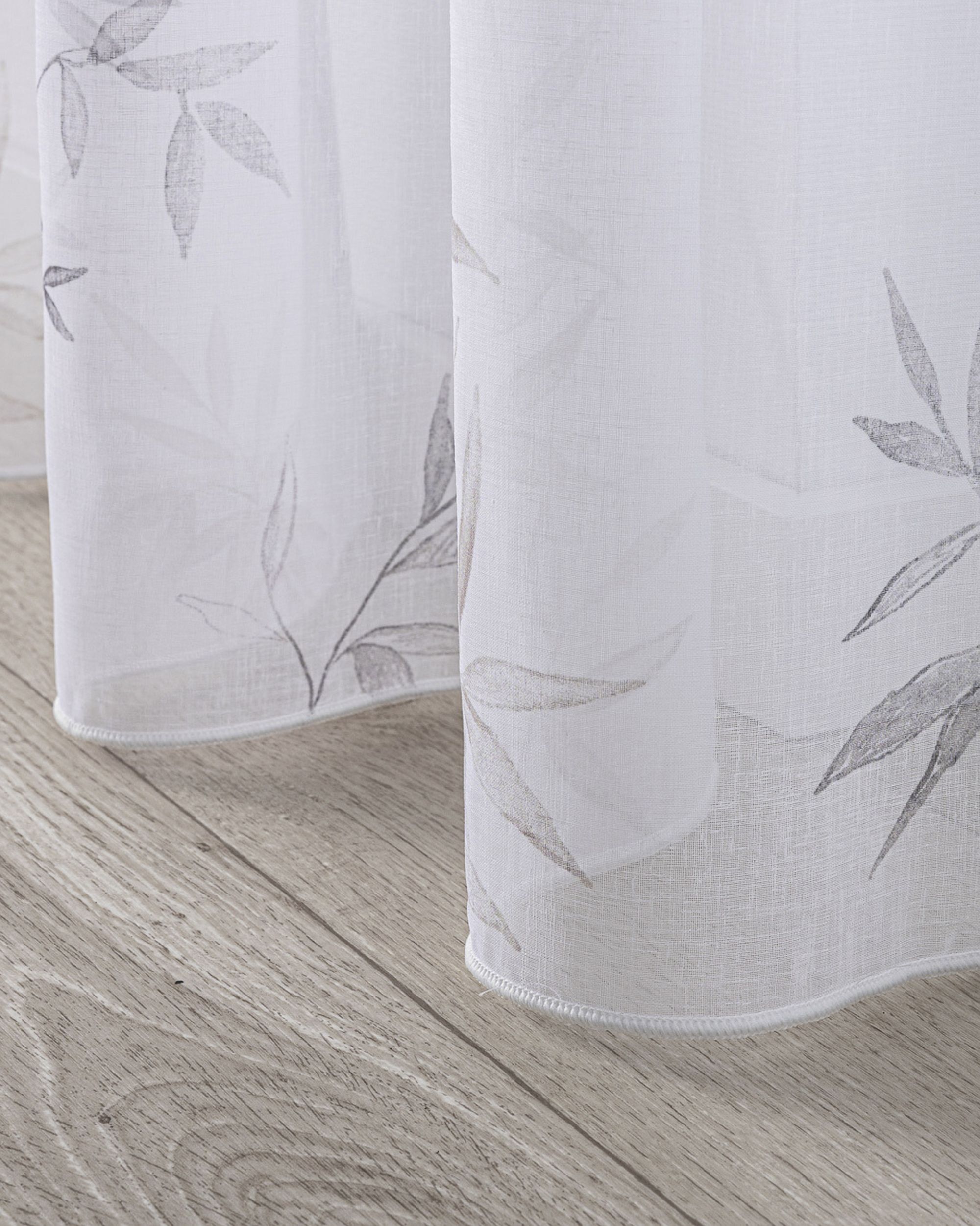 Wave net curtain colour white fabric semi-sheer, patterned (hover)
