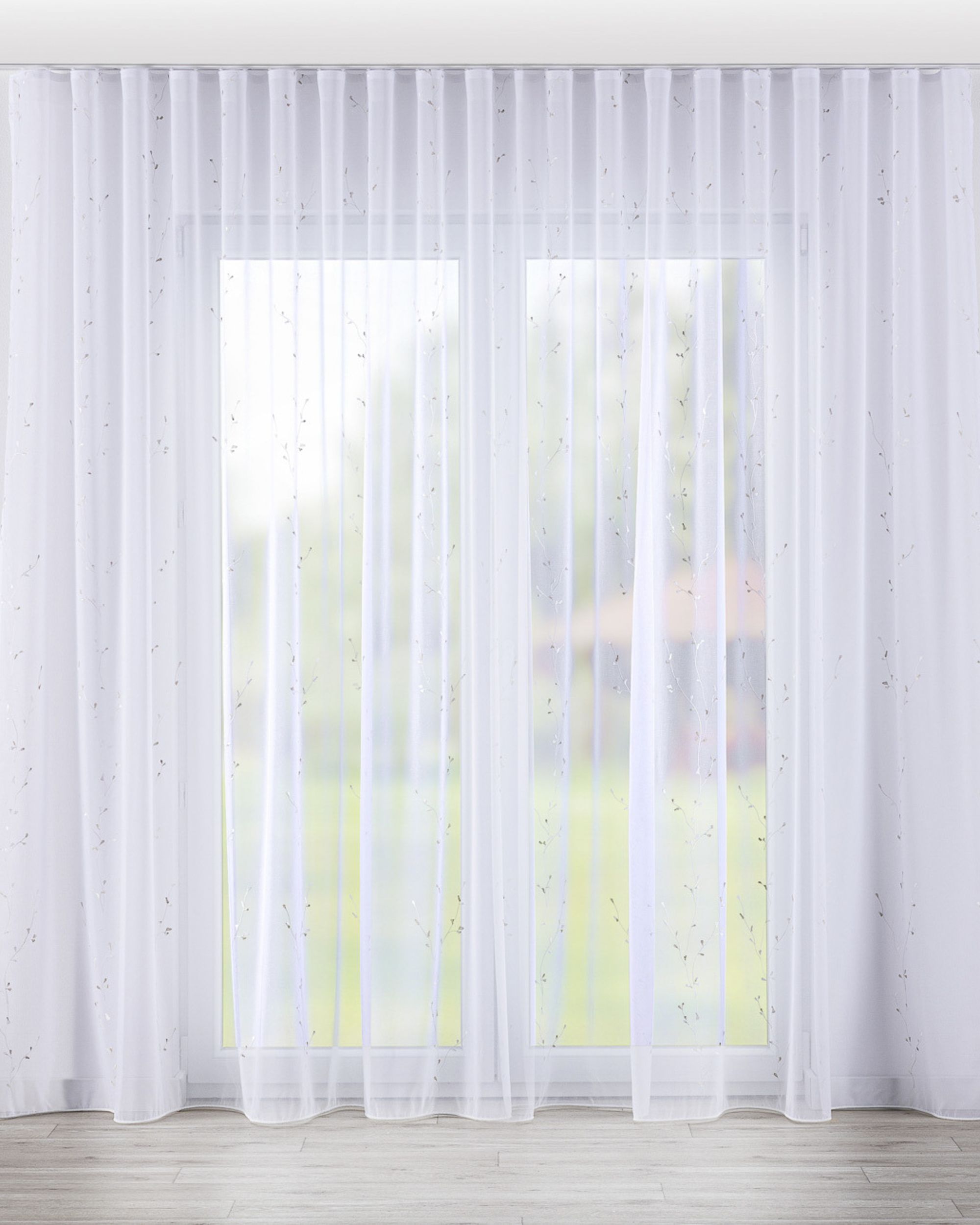Wave net curtain colour white fabric semi-sheer, structured, patterned