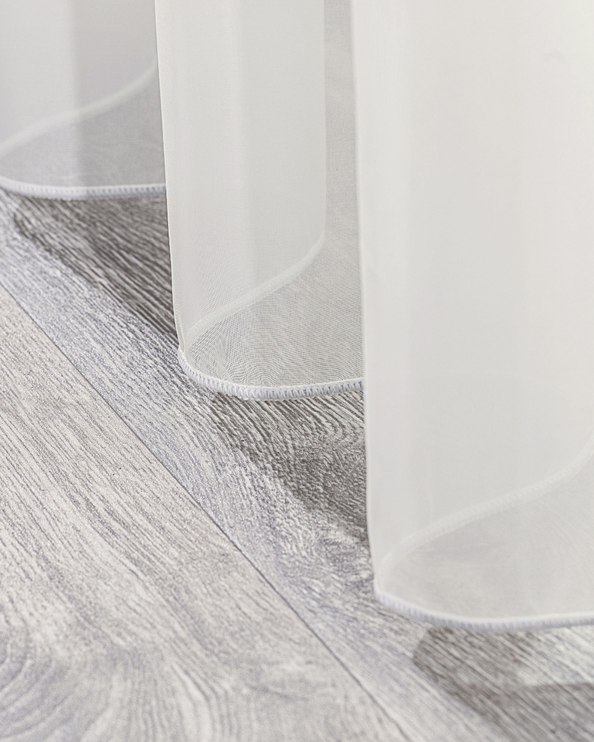 Net curtain with double pinch pleat colour cream fabric semi-sheer, structured (hover)