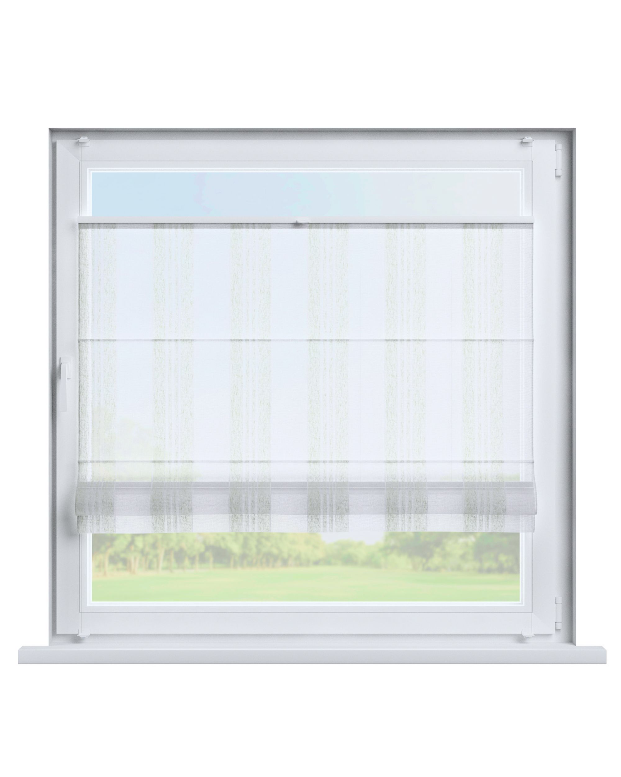 Top Down Bottom Up Roman blind Sicily colour cream fabric semi-sheer, structured, patterned