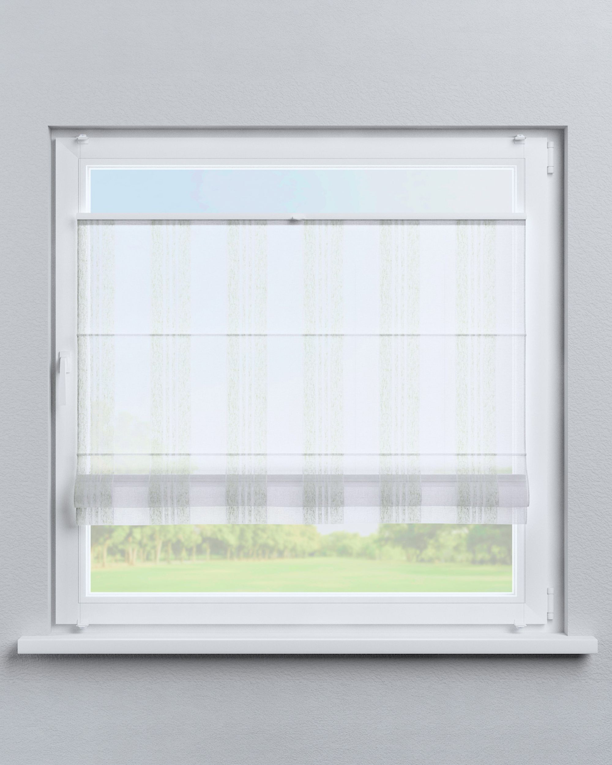 Top Down Bottom Up Roman blind Sicily colour cream fabric semi-sheer, structured, patterned (hover)