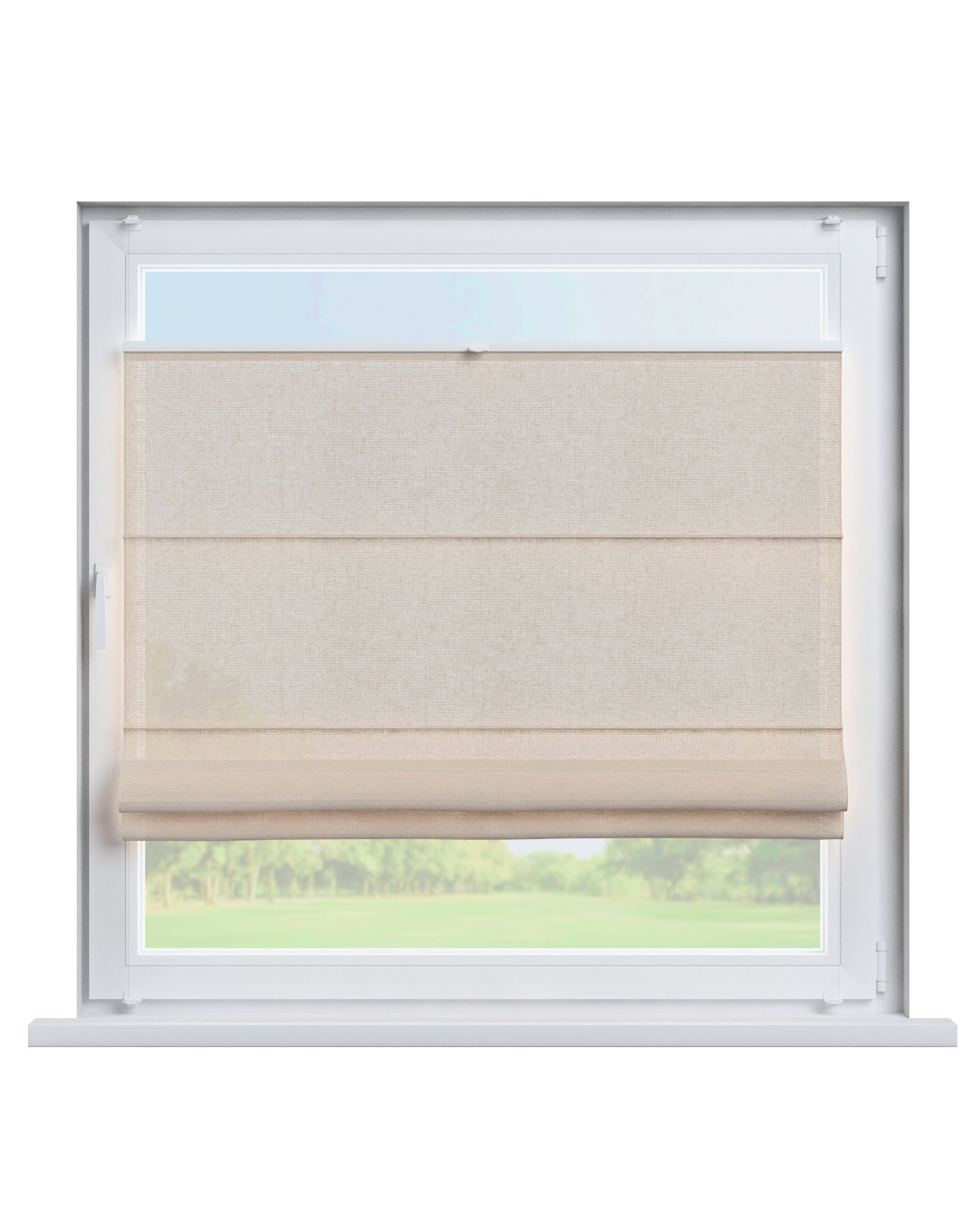 Top Down Bottom Up Roman blind Sicily colour beige fabric semi-sheer, structured
