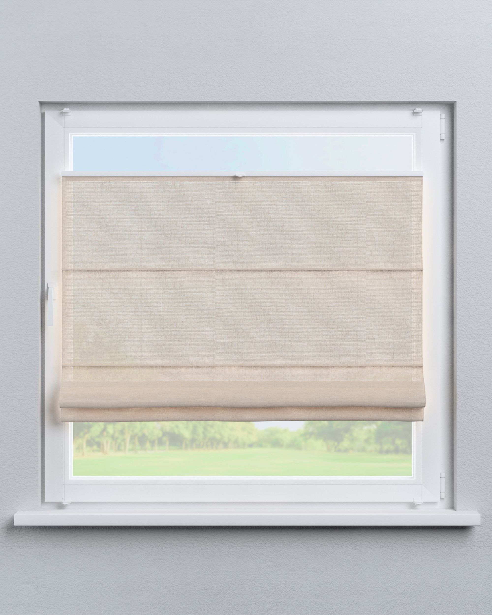Top Down Bottom Up Roman blind Sicily colour beige fabric semi-sheer, structured (hover)
