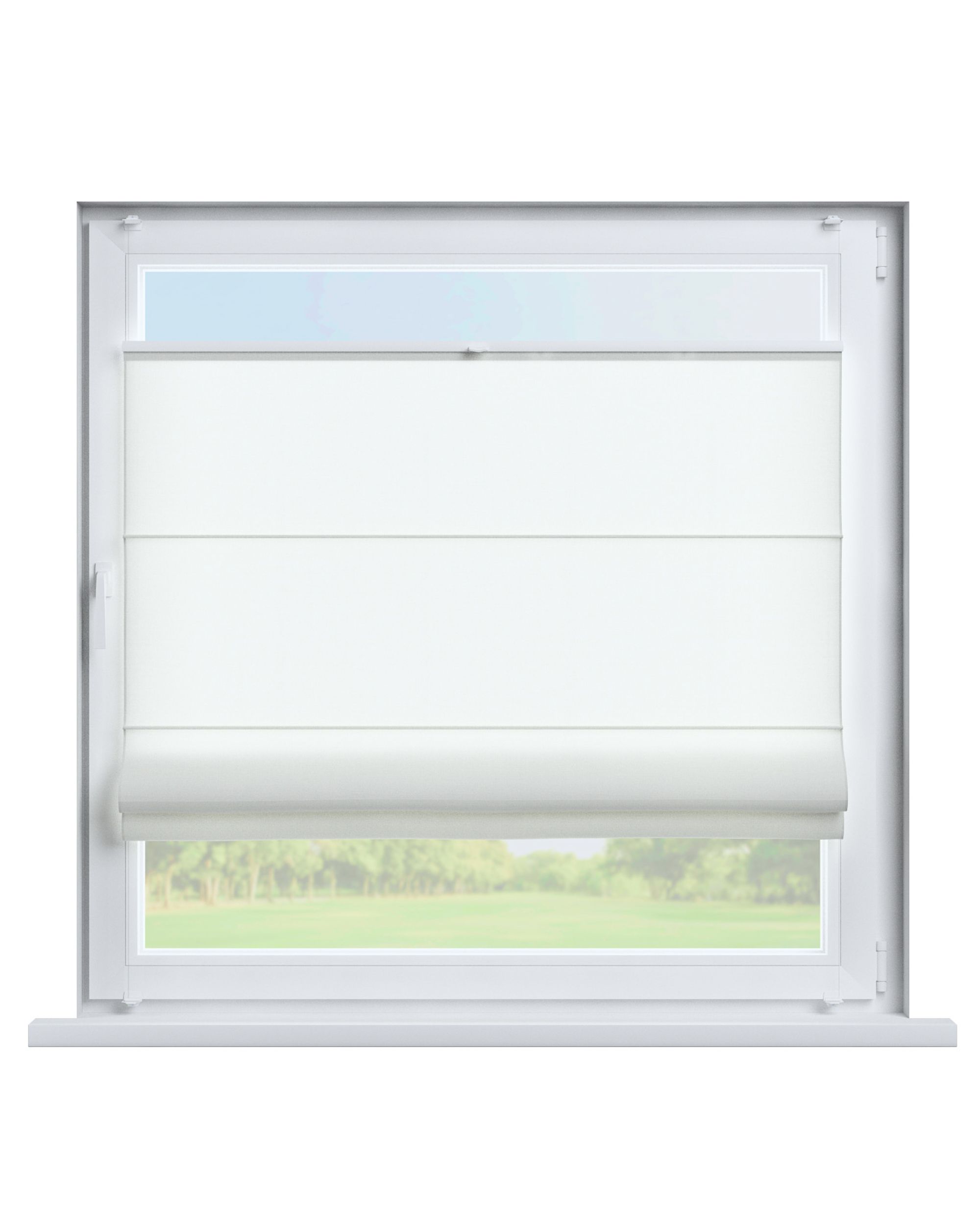 Top Down Bottom Up Roman blind Sicily colour cream fabric semi-sheer, structured