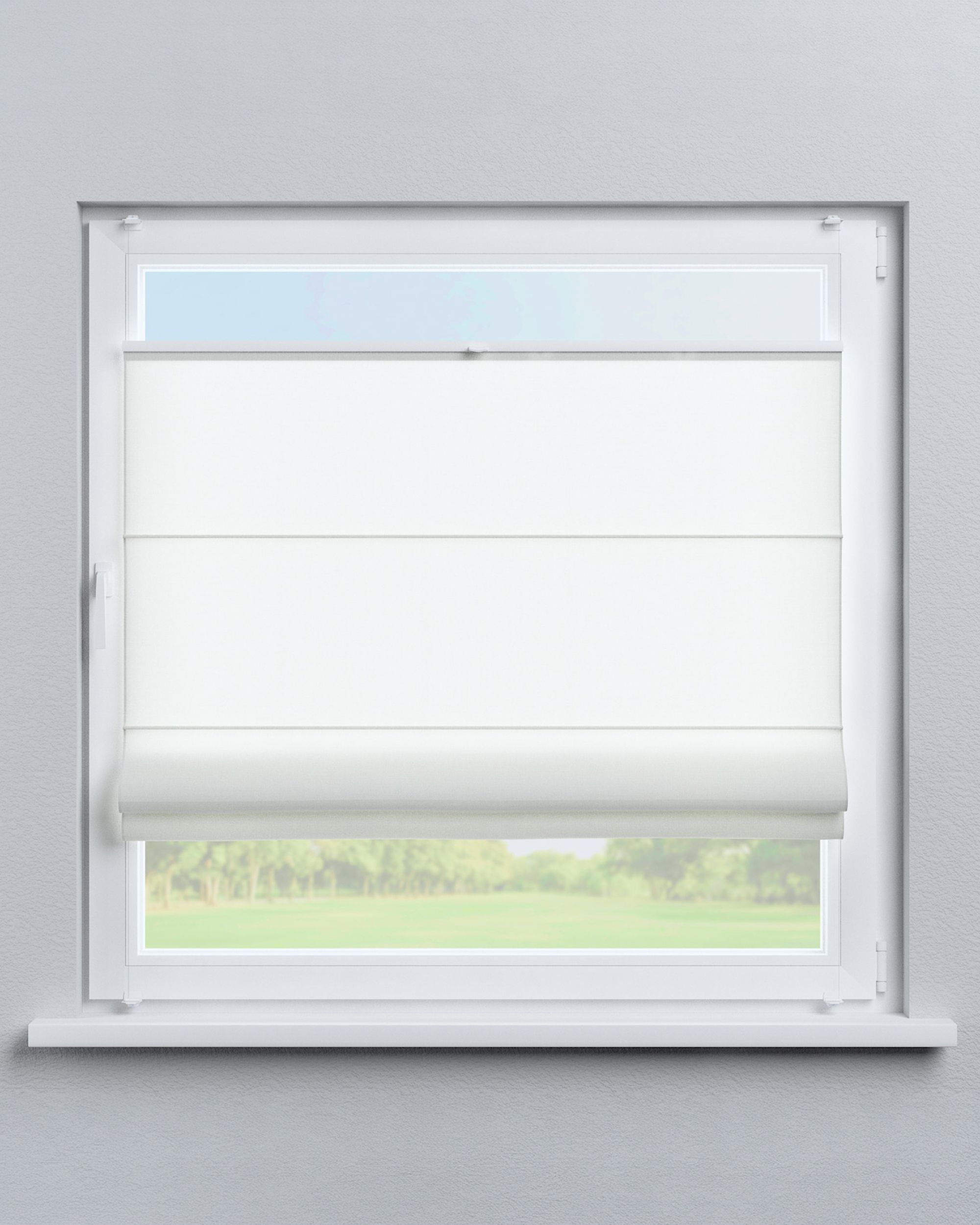 Top Down Bottom Up Roman blind Sicily colour cream fabric semi-sheer, structured (hover)