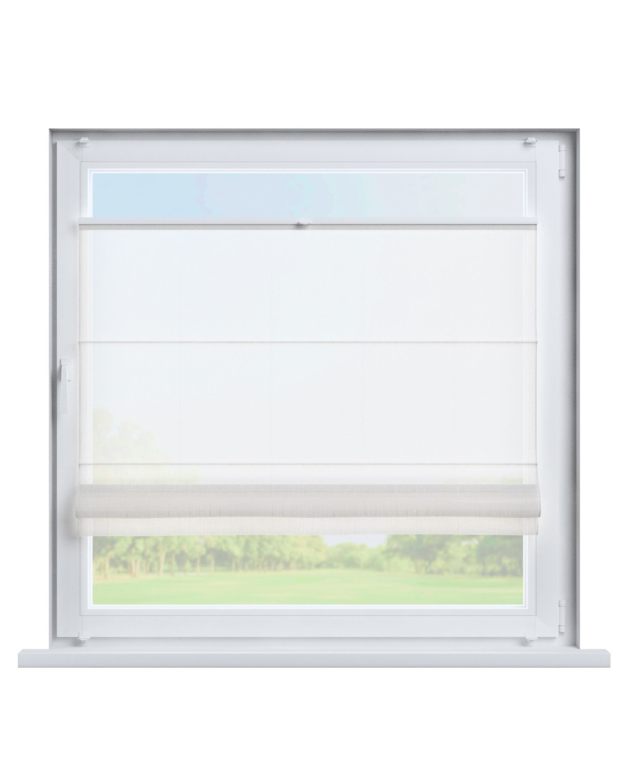 Top Down Bottom Up Roman blind Sicily colour cream fabric semi-sheer, structured, patterned