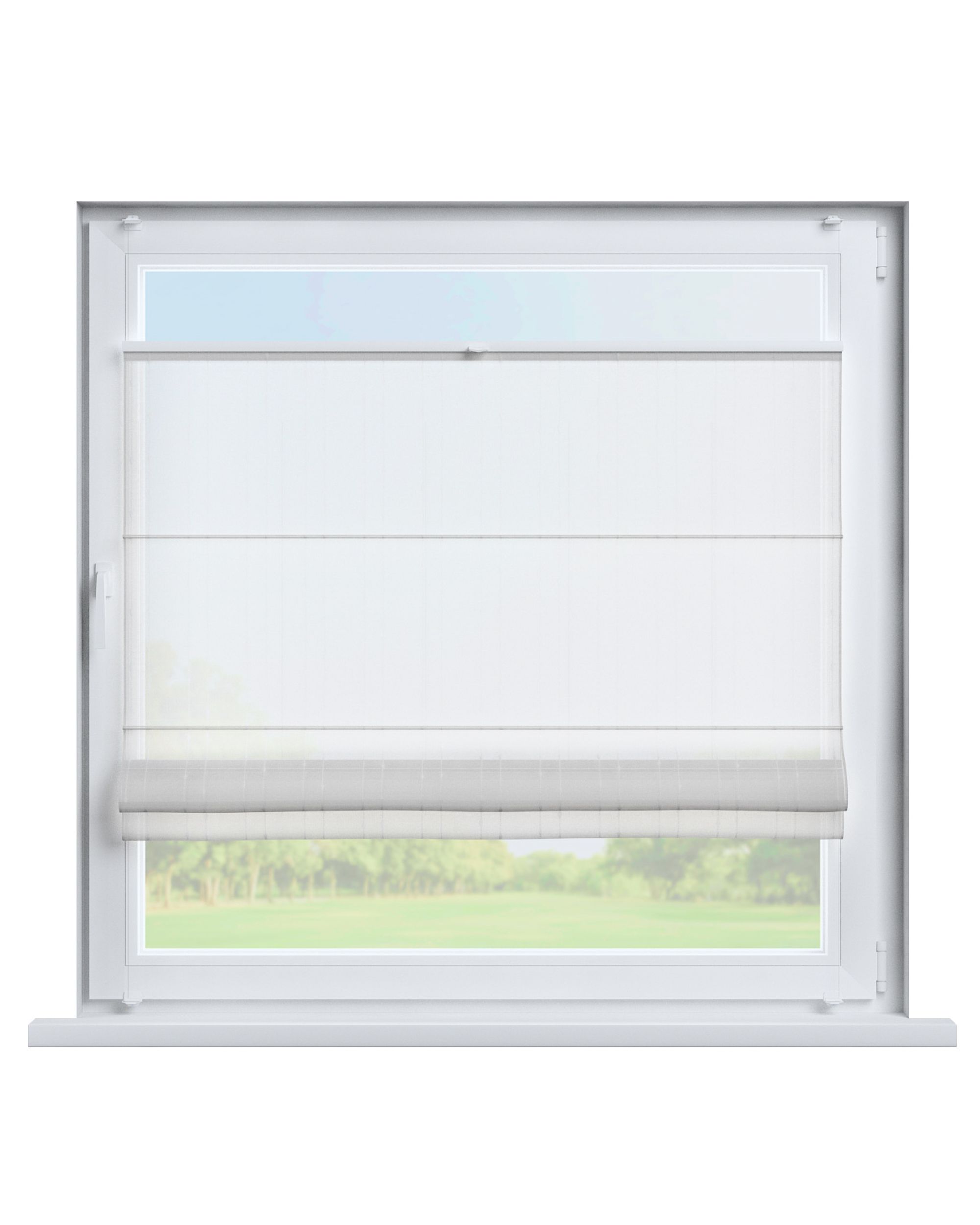 Top Down Bottom Up Roman blind Sicily colour cream fabric semi-sheer, structured, patterned