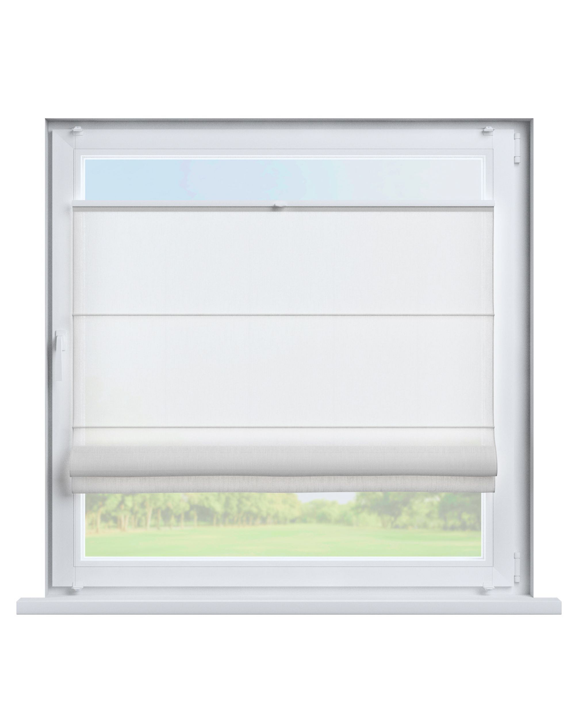 Top Down Bottom Up Roman blind Sicily colour cream fabric semi-sheer, structured, patterned