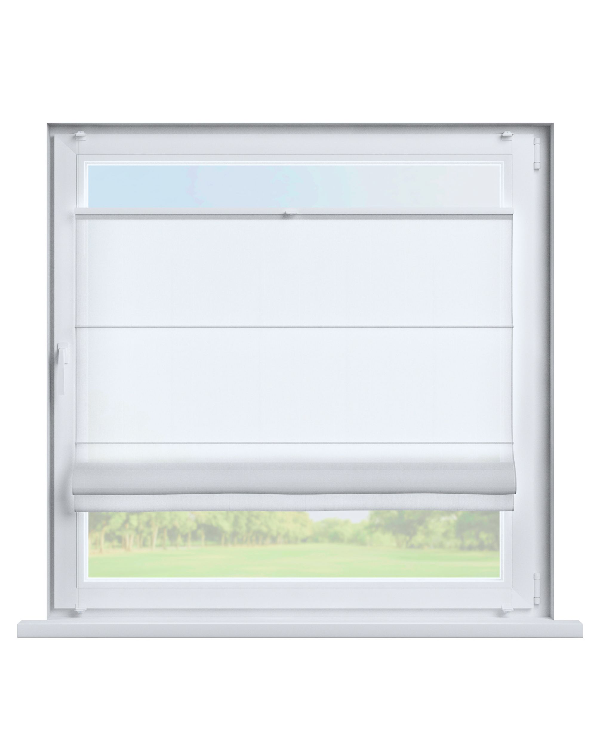 Top Down Bottom Up Roman blind Sicily colour cream fabric semi-sheer, structured, patterned