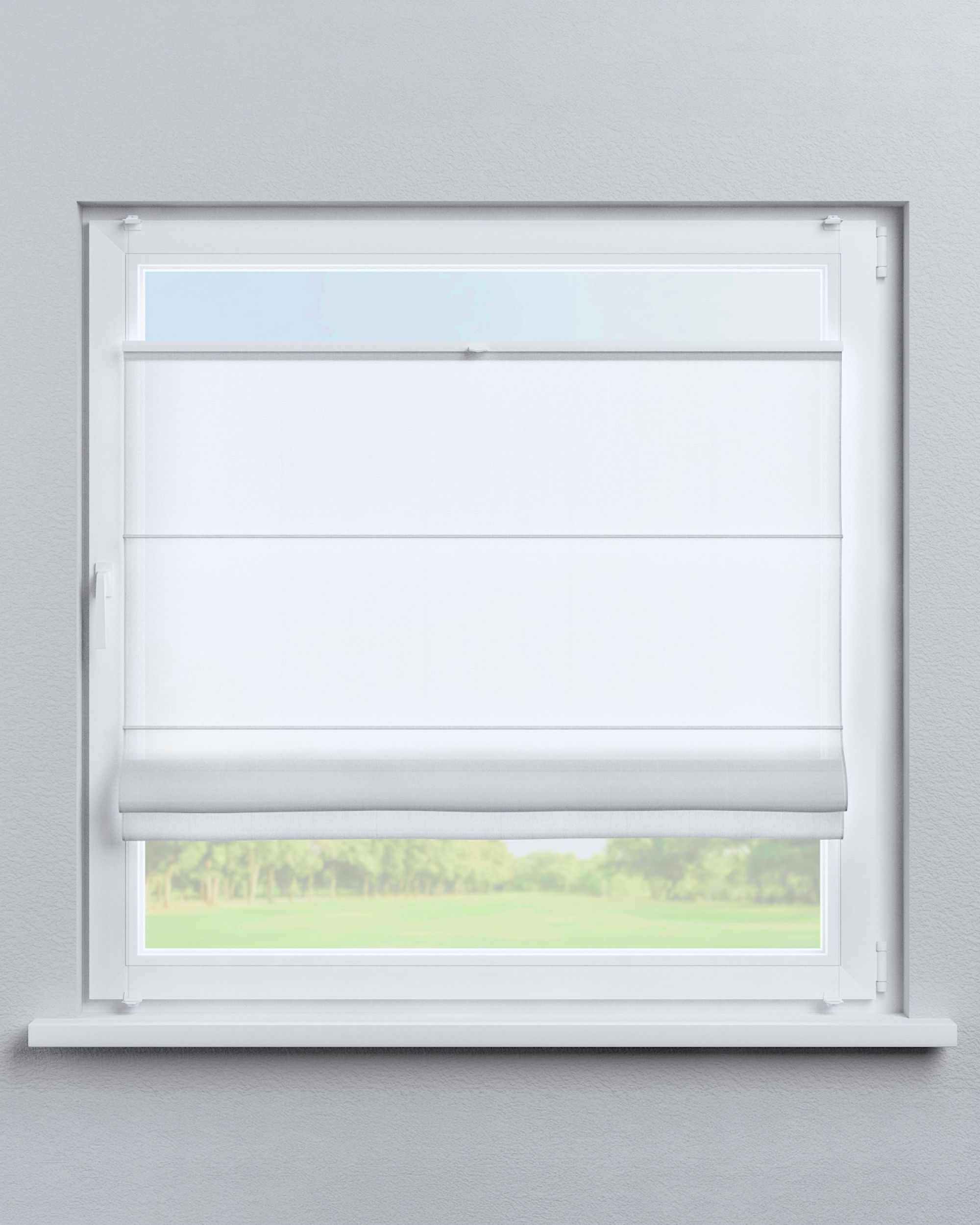Top Down Bottom Up Roman blind Sicily colour cream fabric semi-sheer, structured, patterned (hover)