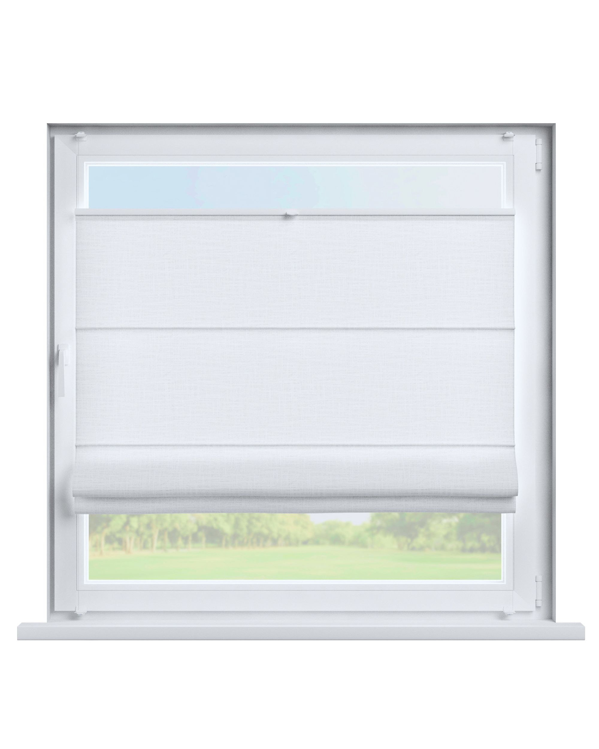 Top Down Bottom Up Roman blind Sicily colour white fabric structured