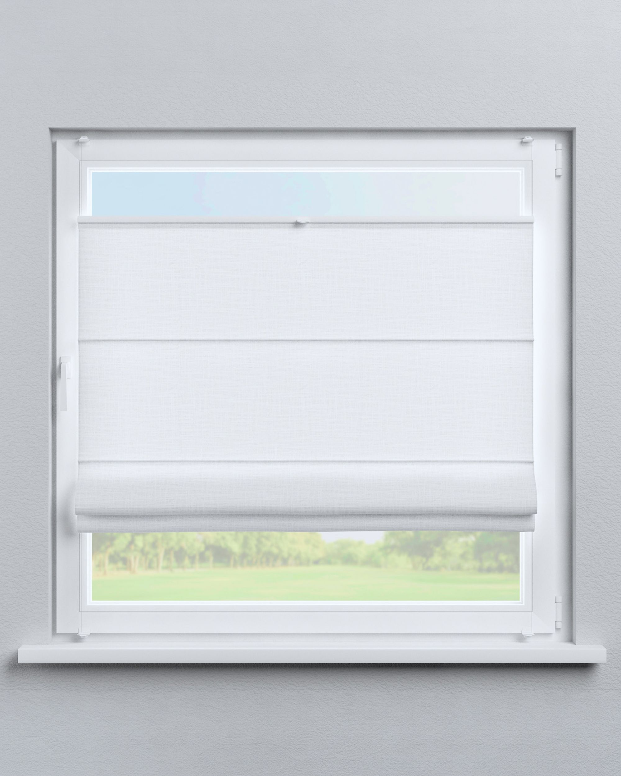 Top Down Bottom Up Roman blind Sicily colour white fabric structured (hover)