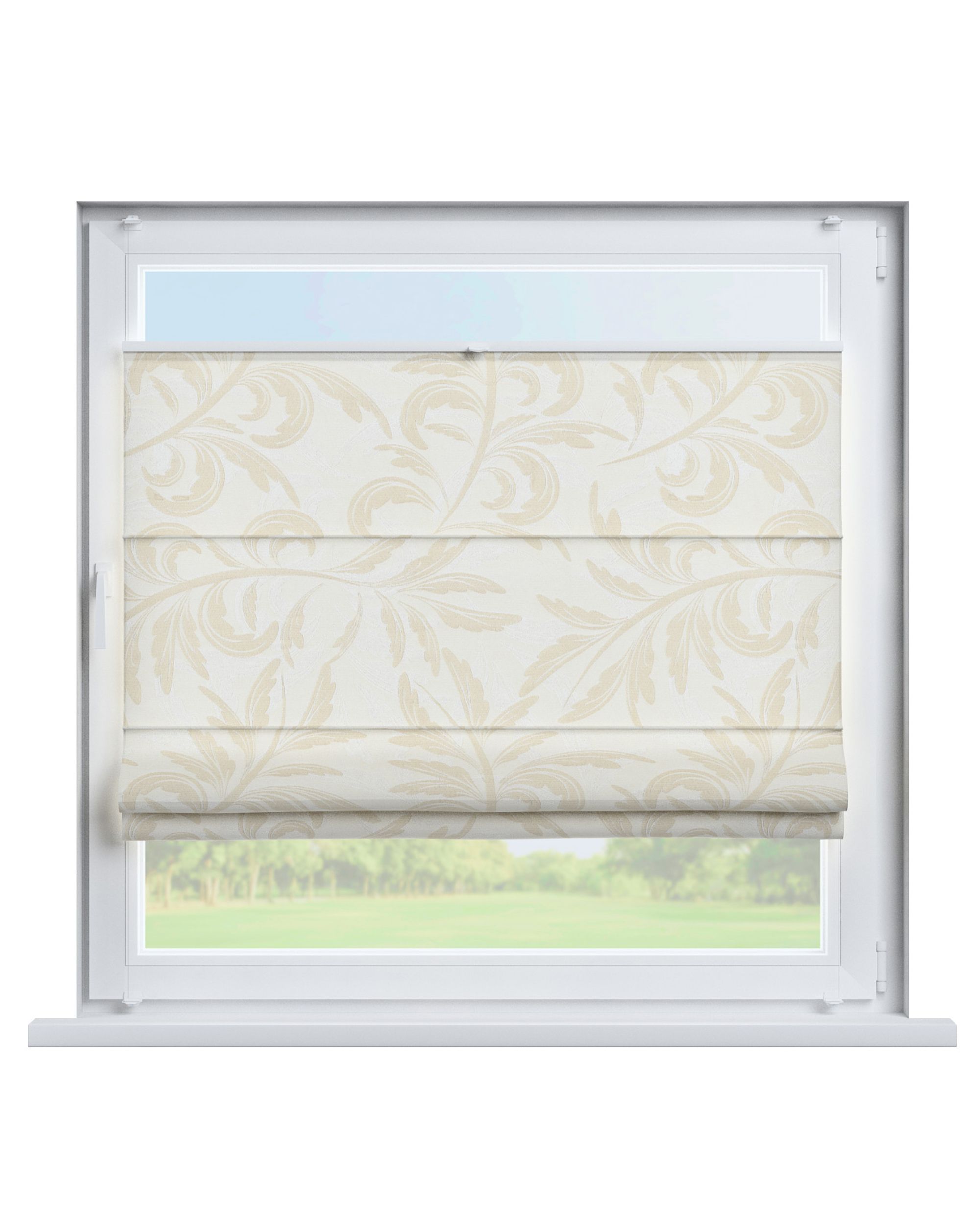 Top Down Bottom Up Roman blind Sicily colour grey fabric gloss, structured, patterned