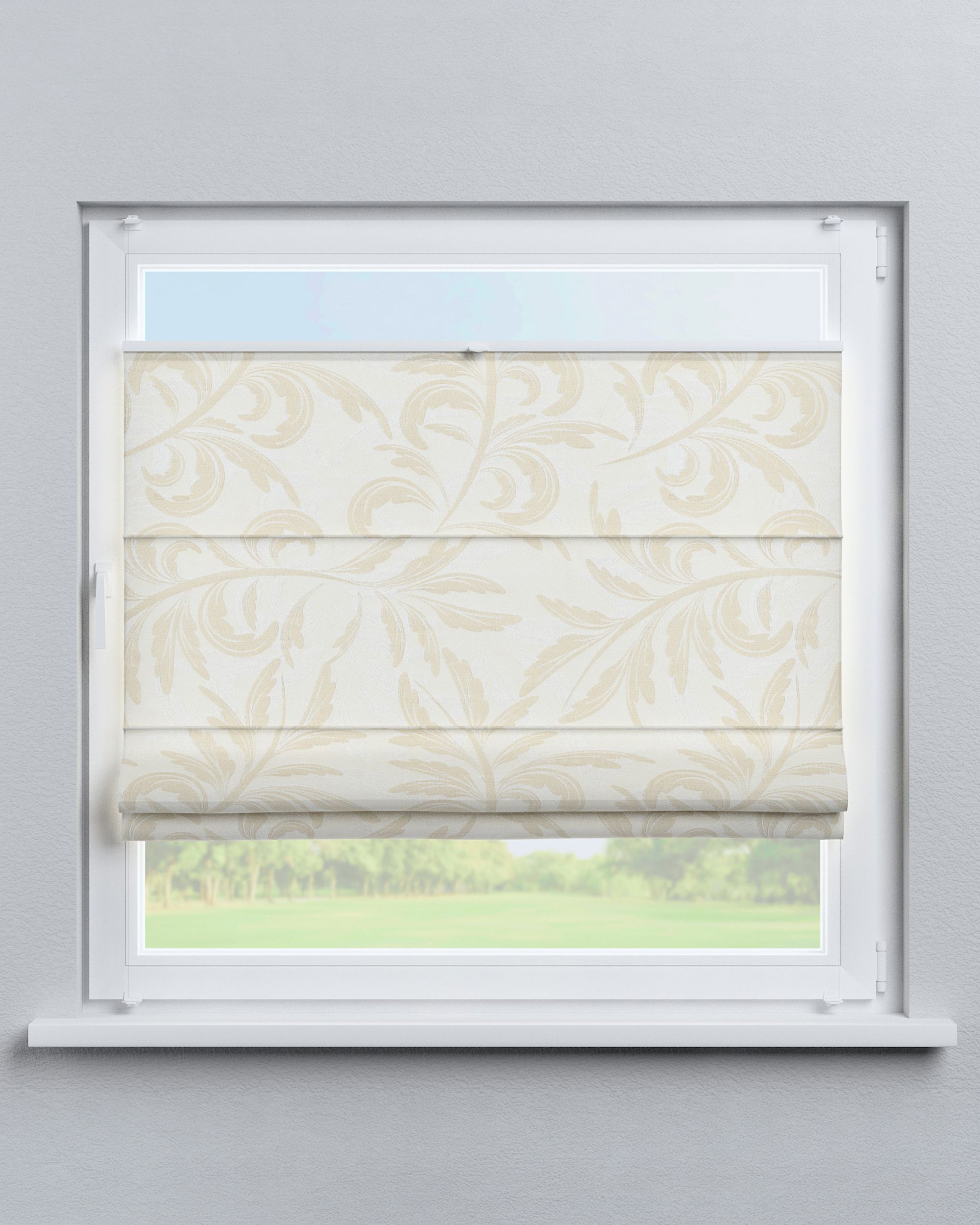 Top Down Bottom Up Roman blind Sicily colour grey fabric gloss, structured, patterned (hover)