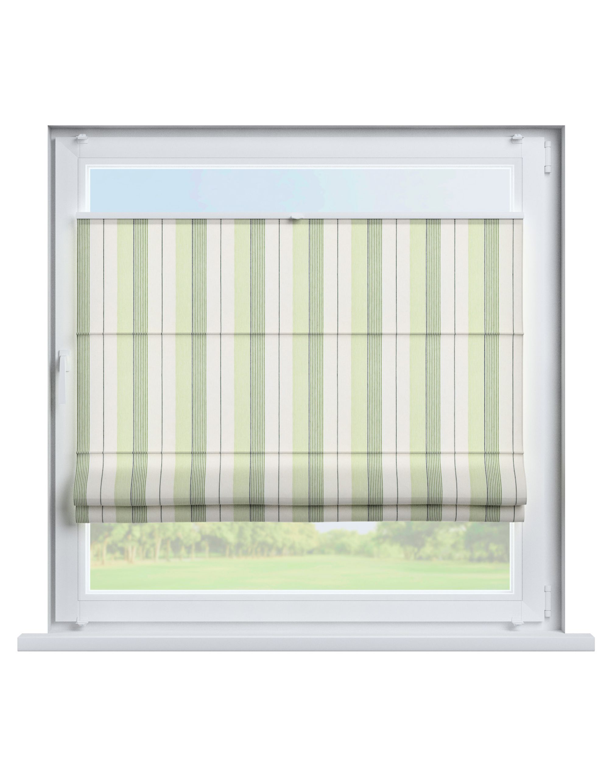 Top Down Bottom Up Roman blind Sicily colour green fabric structured, patterned