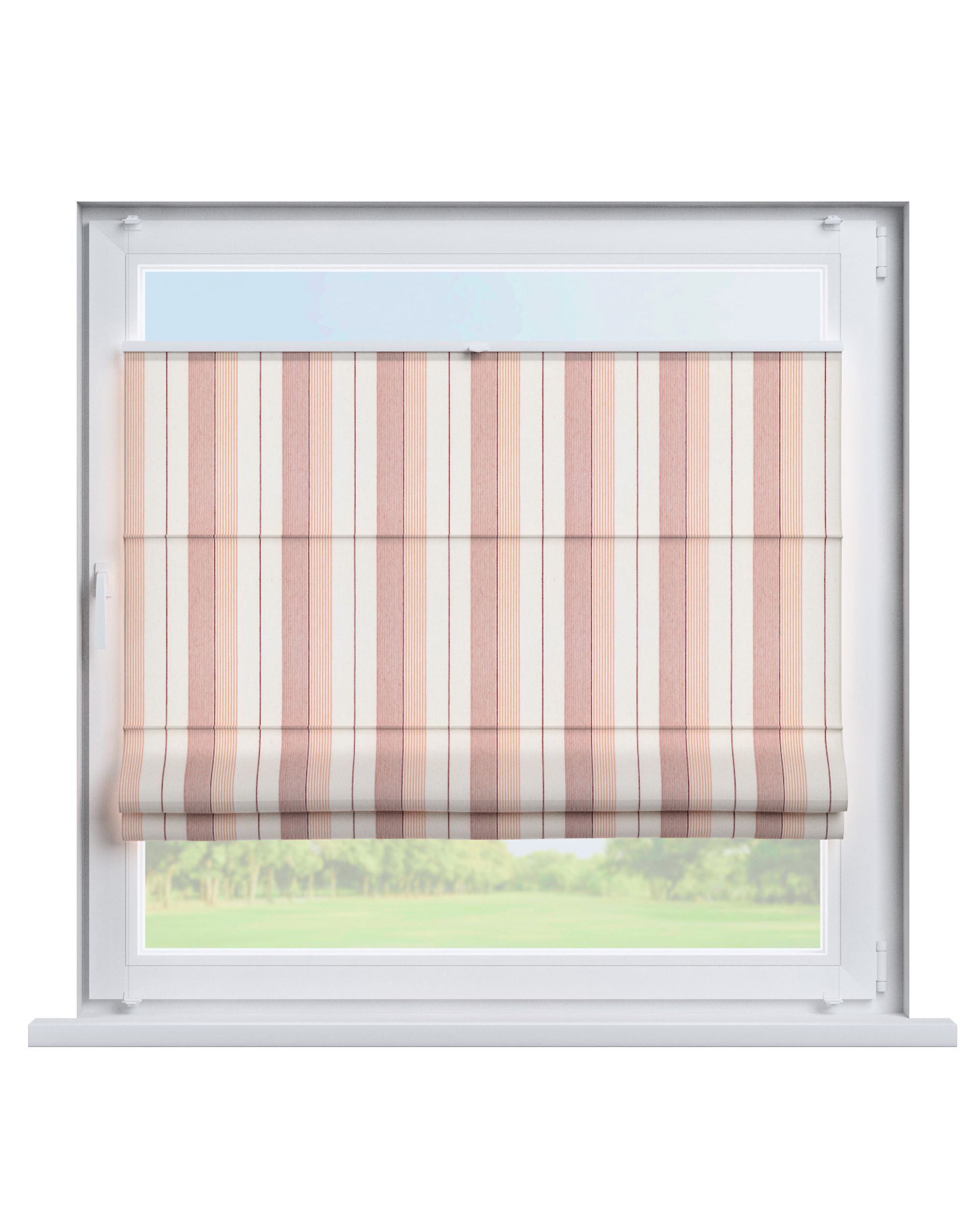 Top Down Bottom Up Roman blind Sicily colour red fabric structured, patterned