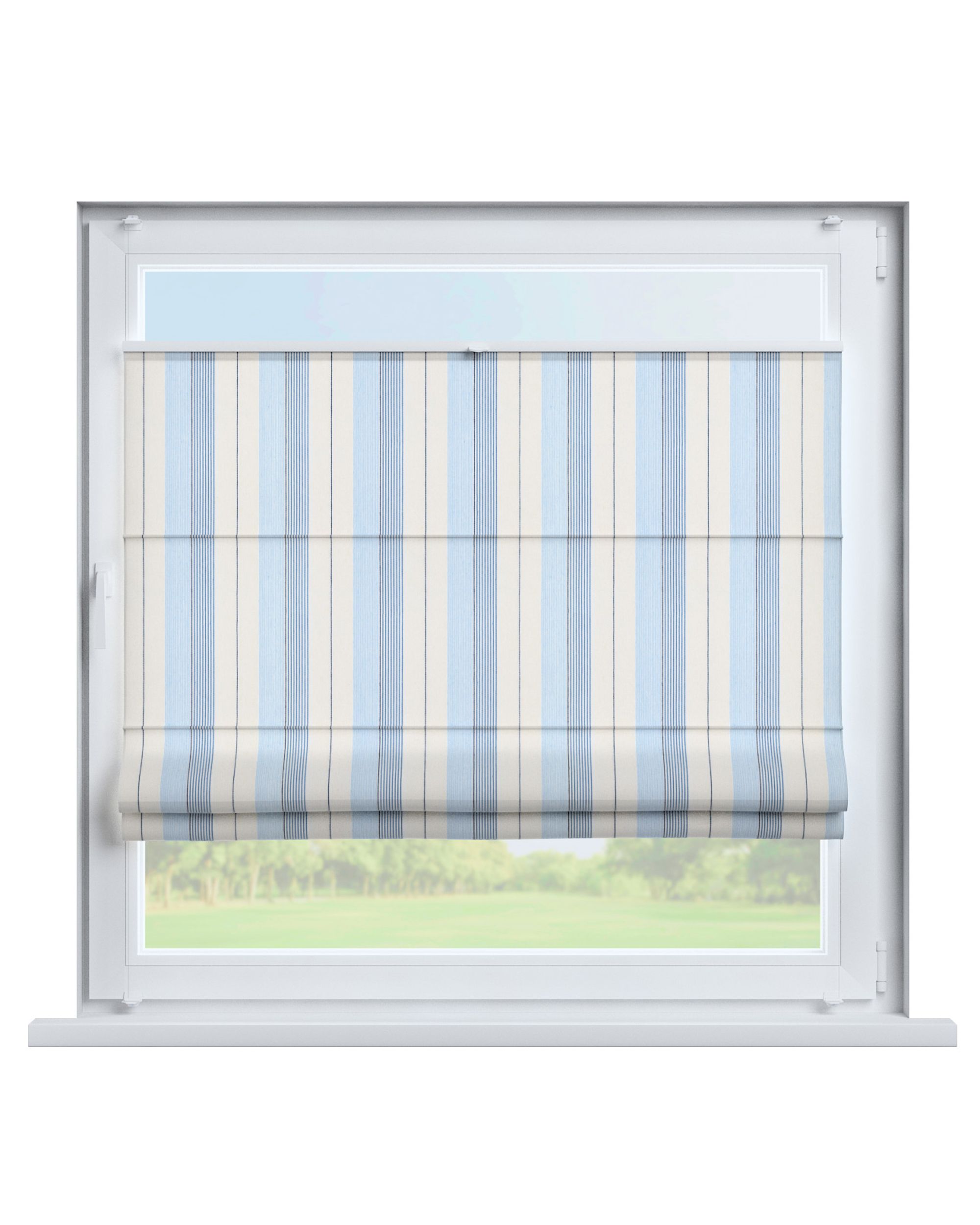 Top Down Bottom Up Roman blind Sicily colour blue fabric structured, patterned