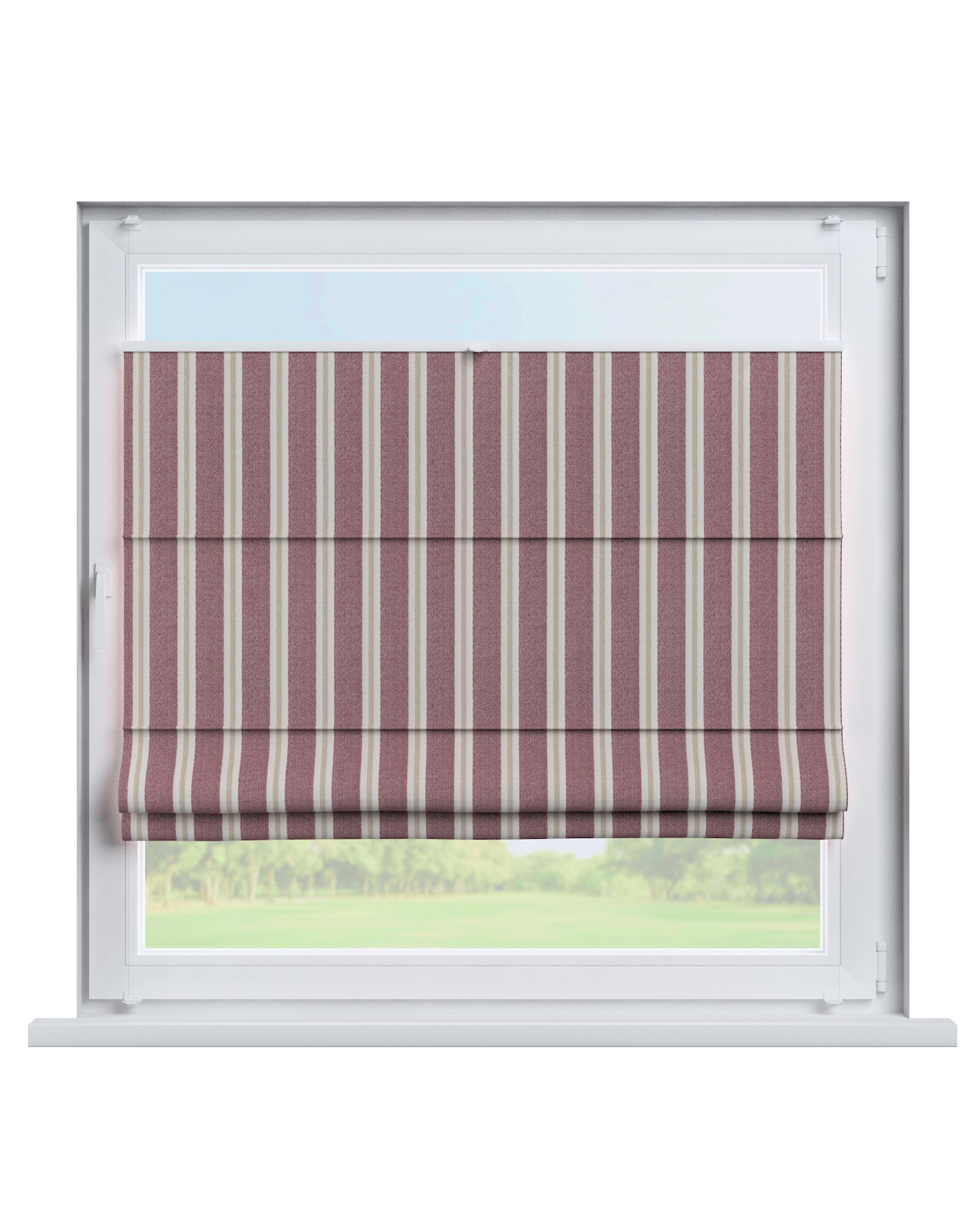 Top Down Bottom Up Roman blind Sicily colour red fabric structured, patterned