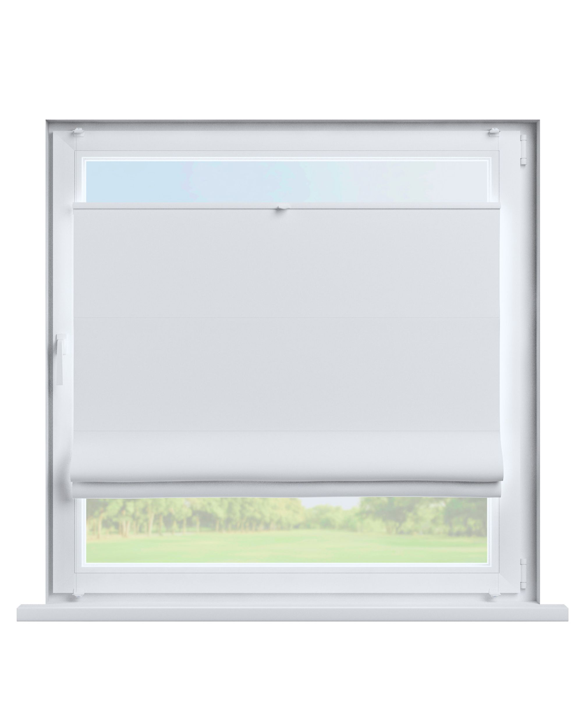 Top Down Bottom Up Roman blind Sicily colour white fabric blackout
