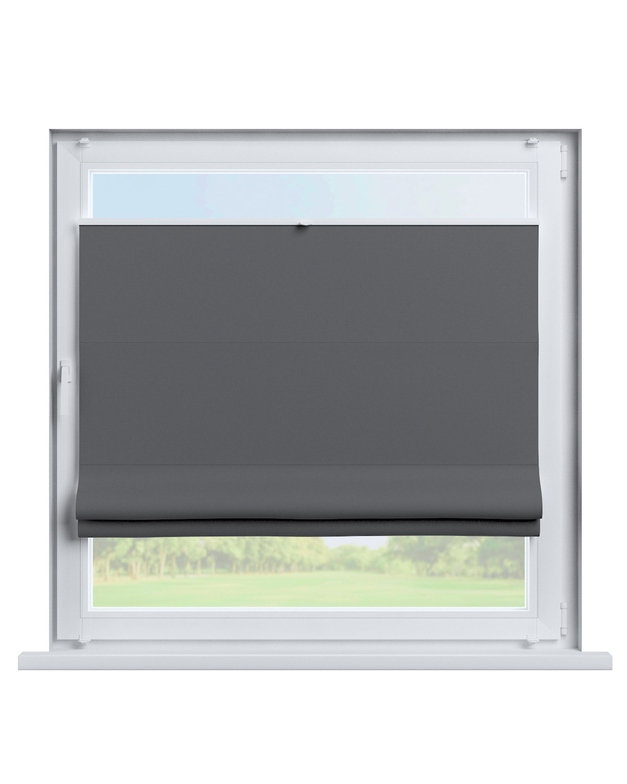 Top Down Bottom Up Roman blind Sicily colour black fabric blackout