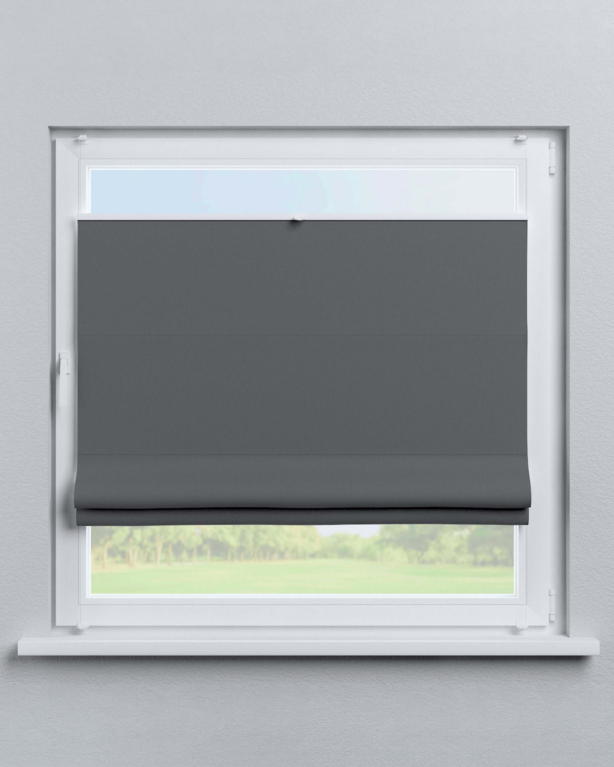Top Down Bottom Up Roman blind Sicily colour black fabric blackout (hover)