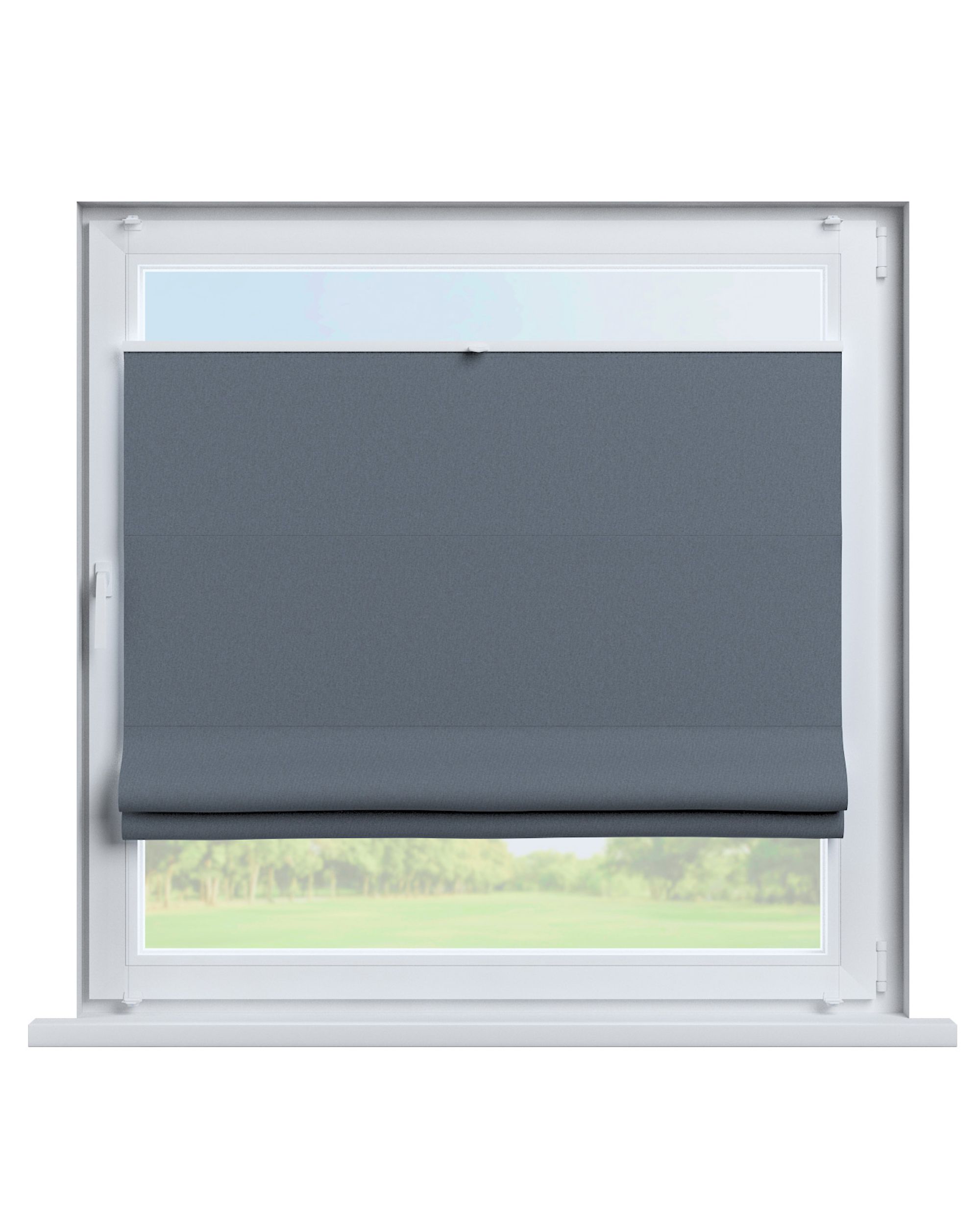 Top Down Bottom Up Roman blind Sicily colour navy blue fabric blackout