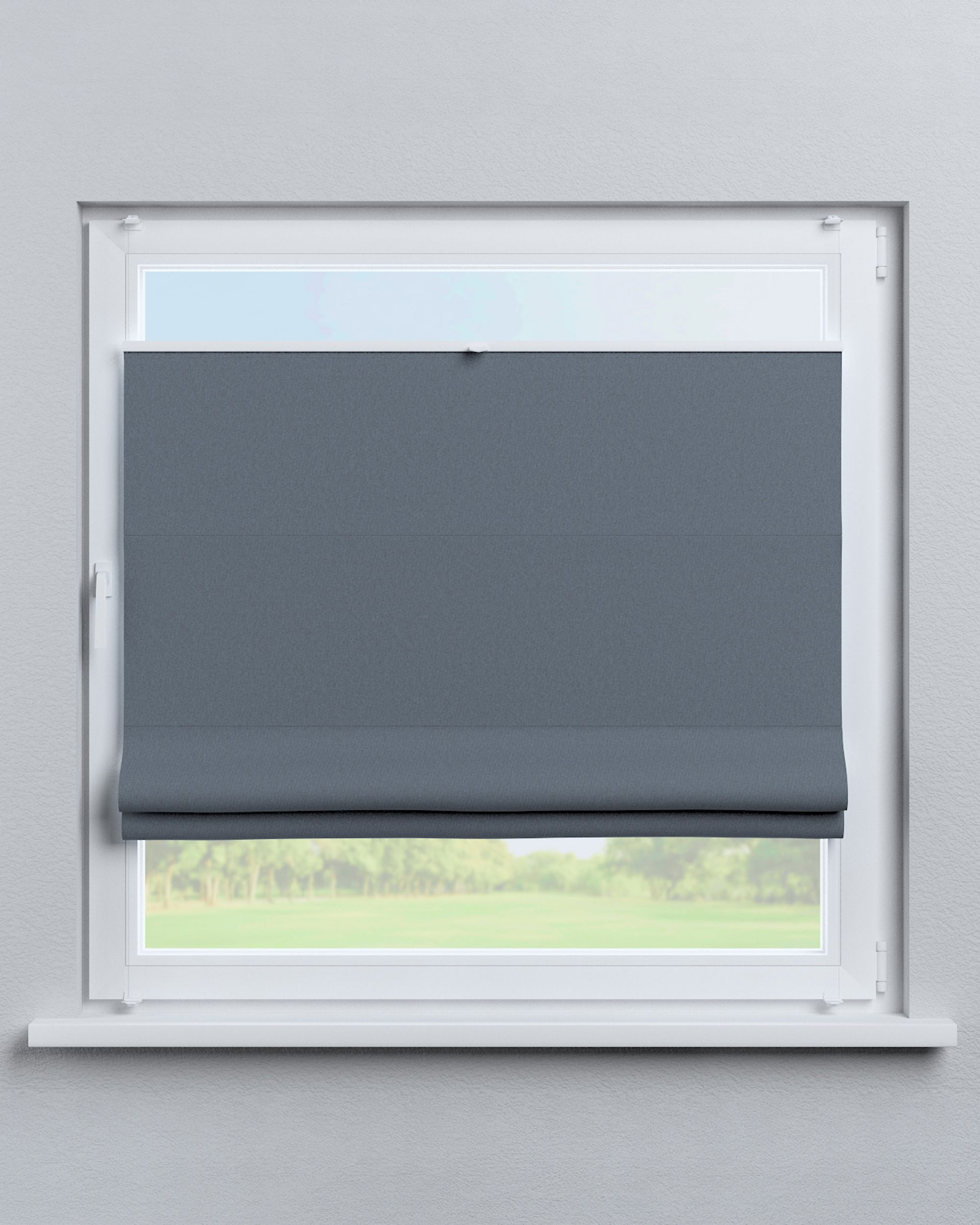 Top Down Bottom Up Roman blind Sicily colour navy blue fabric blackout (hover)