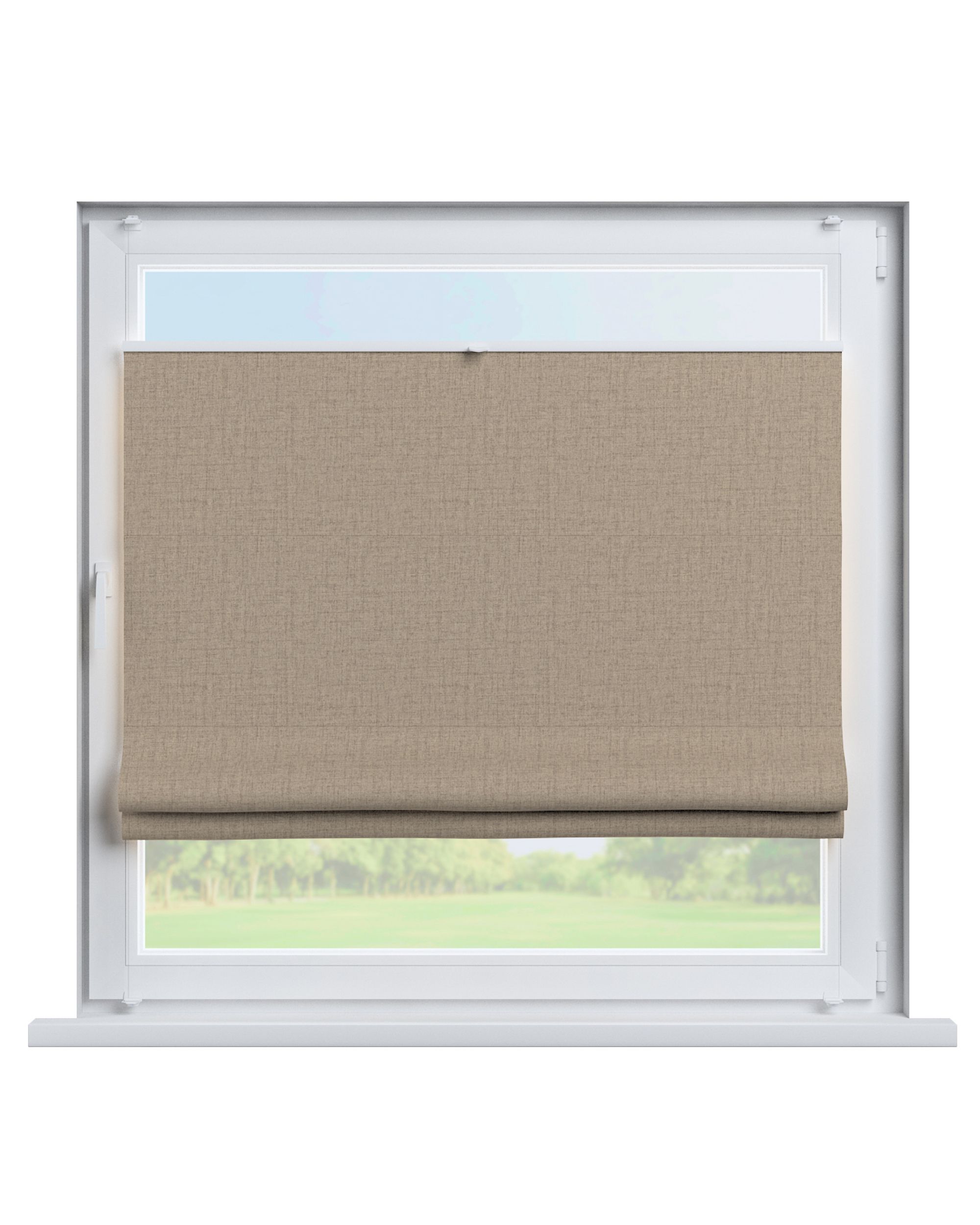 Top Down Bottom Up Roman blind Sicily colour green fabric structured, blackout