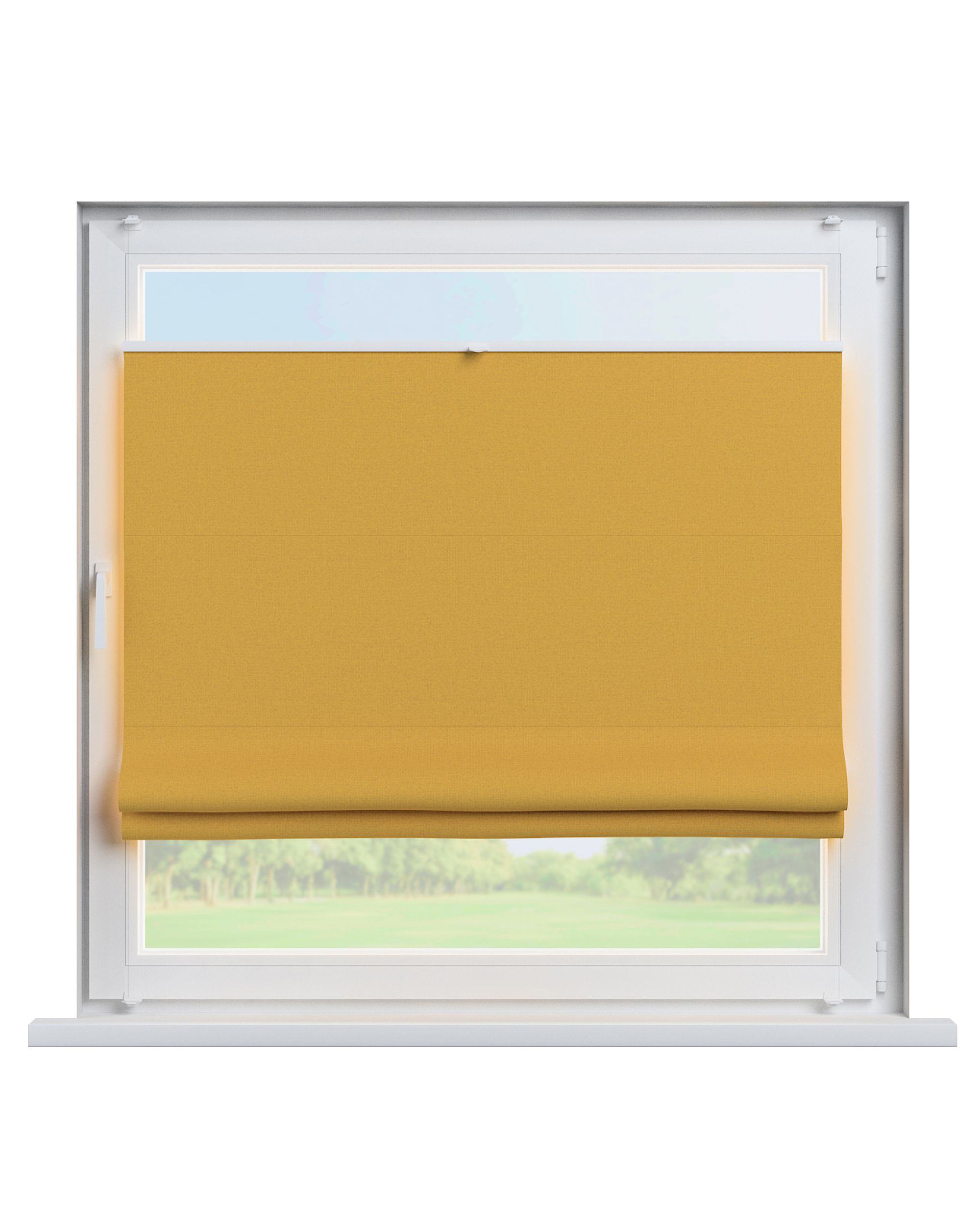 Top Down Bottom Up Roman blind Sicily colour yellow fabric structured, blackout