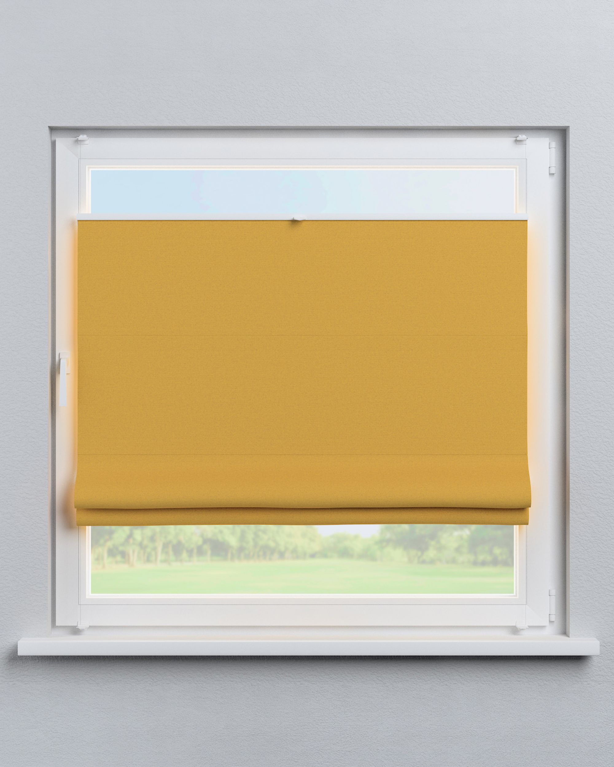 Top Down Bottom Up Roman blind Sicily colour yellow fabric structured, blackout (hover)