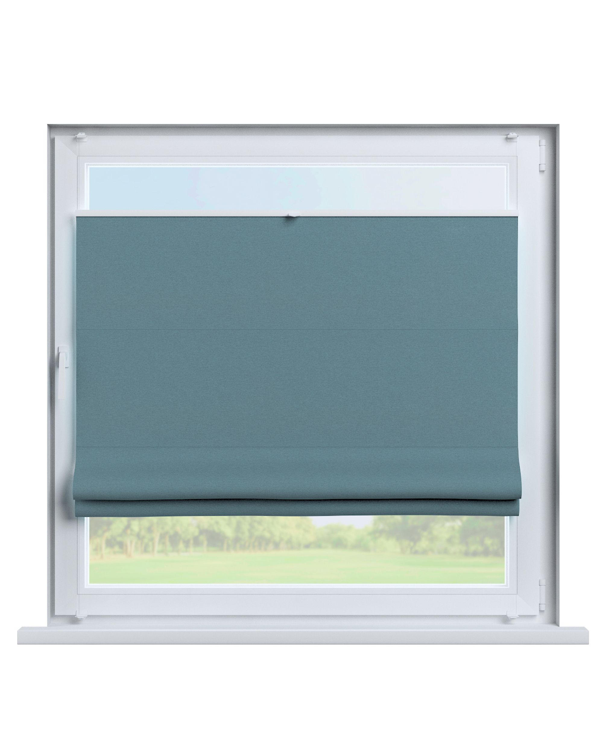 Top Down Bottom Up Roman blind Sicily colour blue fabric structured, blackout